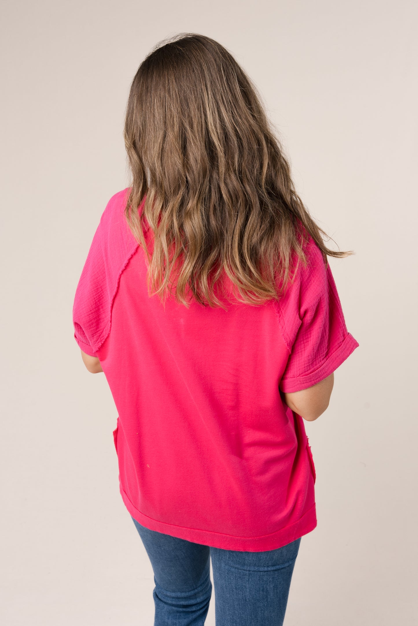 Mixed Knit Raw Seamed Top *Final Sale*