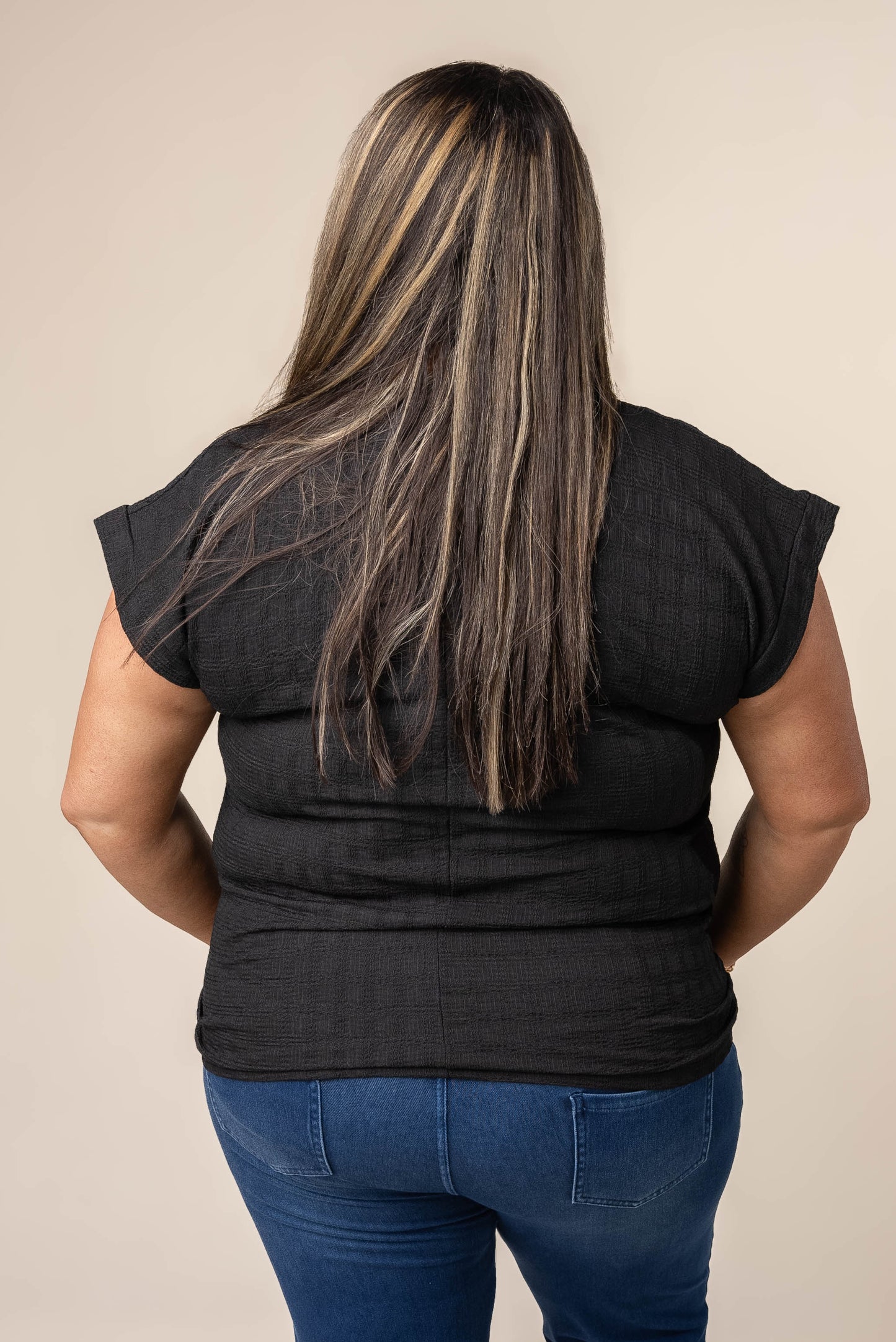 Textured Cap Sleeve Top