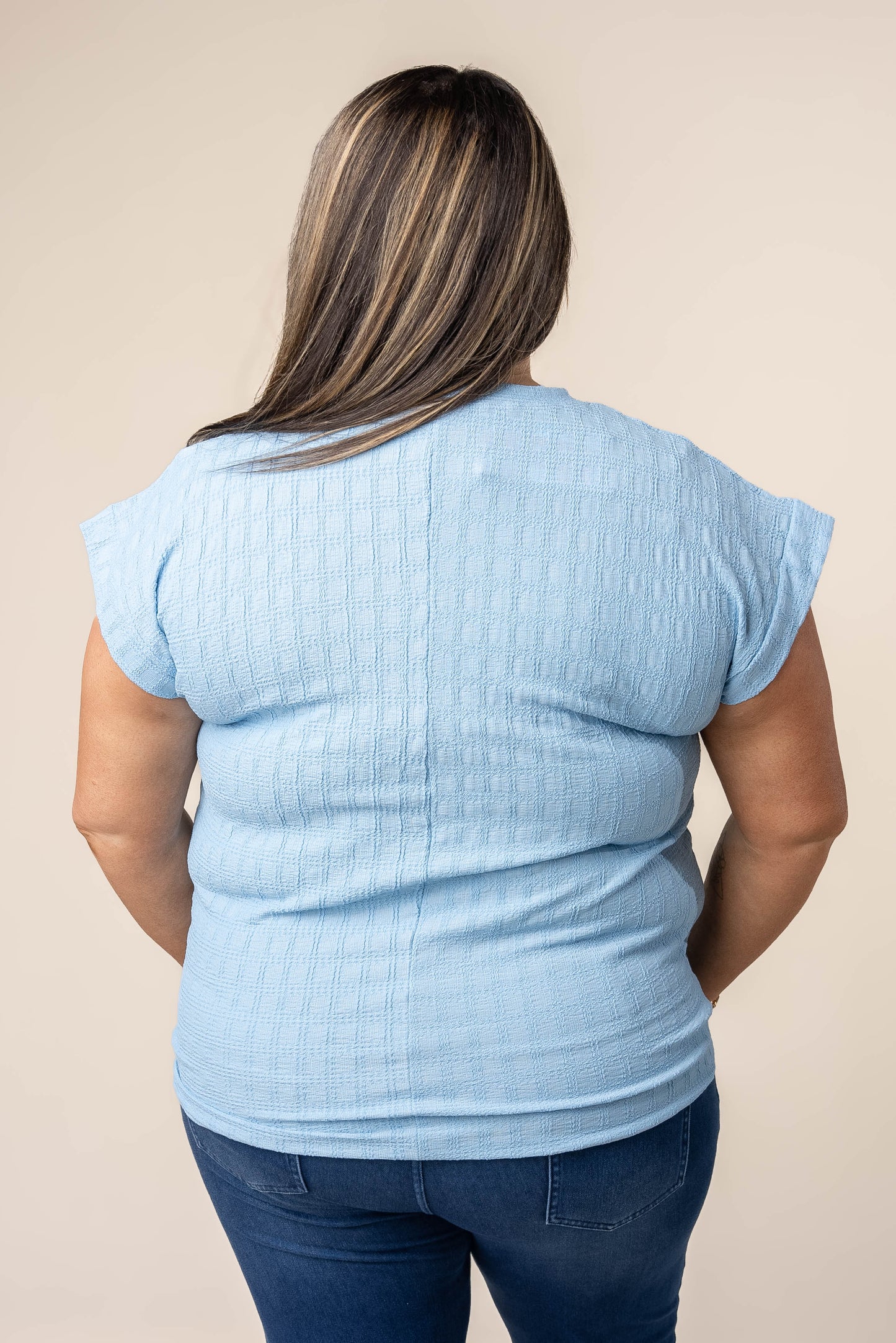 Textured Cap Sleeve Top