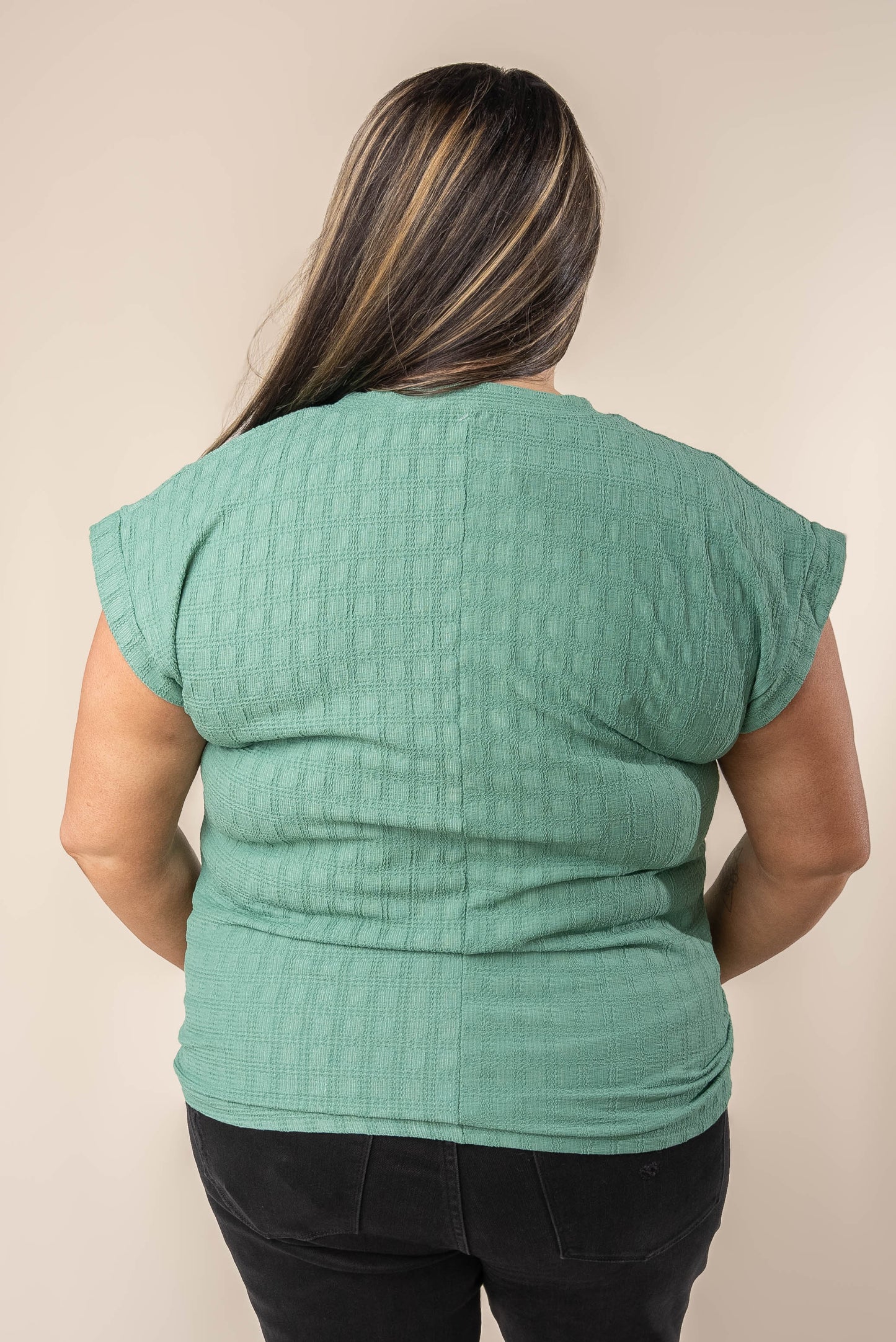 Textured Cap Sleeve Top