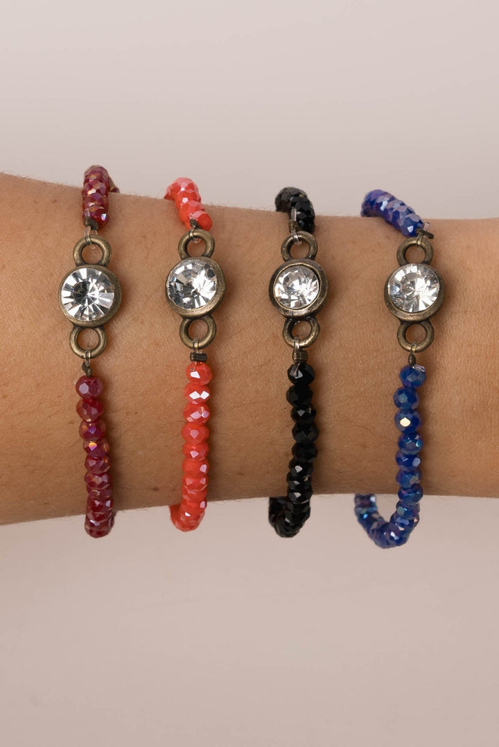 Glass Bead + Charm Bracelet