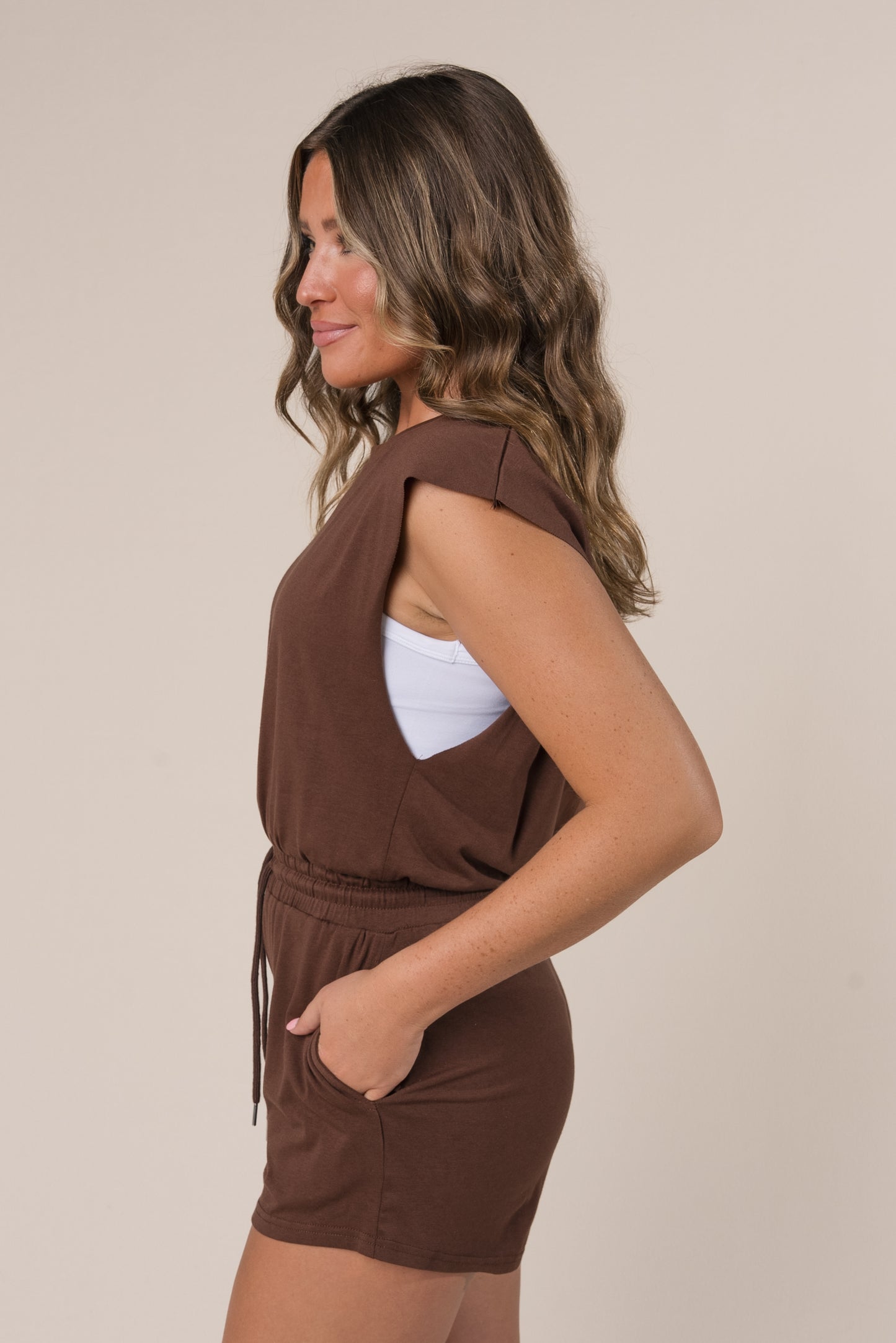 Open Back Drawstring Romper *Final Sale*