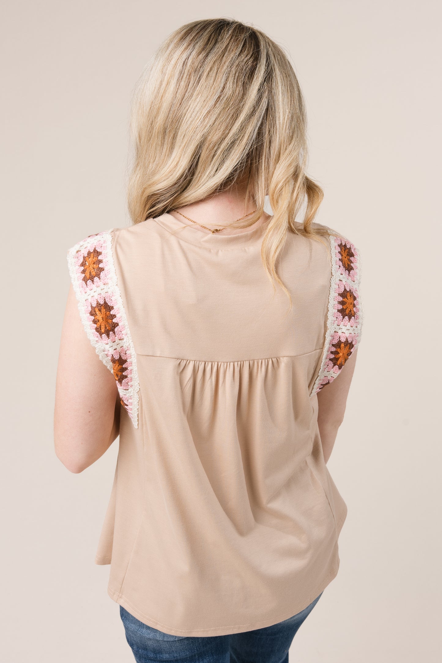 Embroidered Cap Sleeve Top *Final Sale*