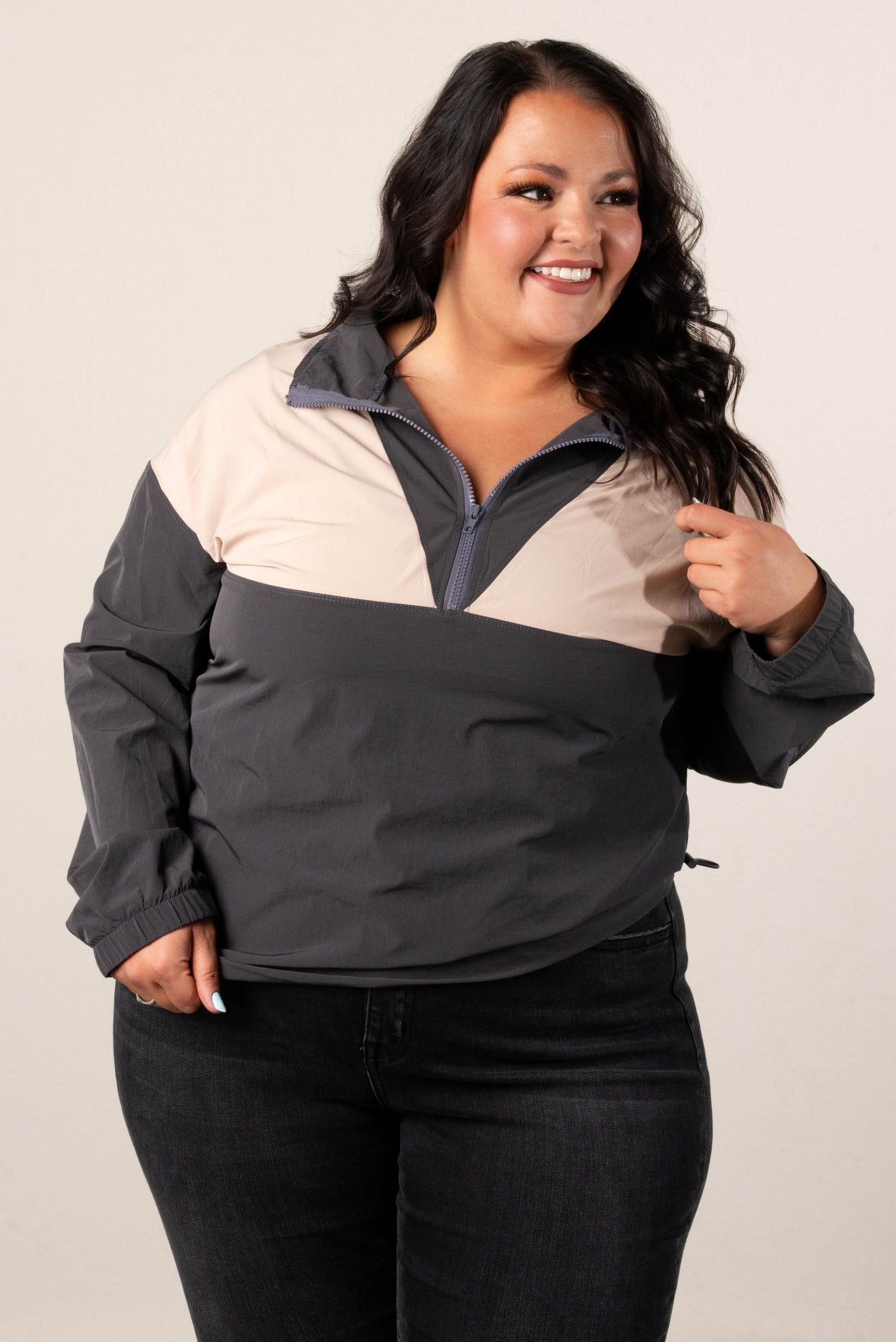 Color Block Quarter Zip Windbreaker
