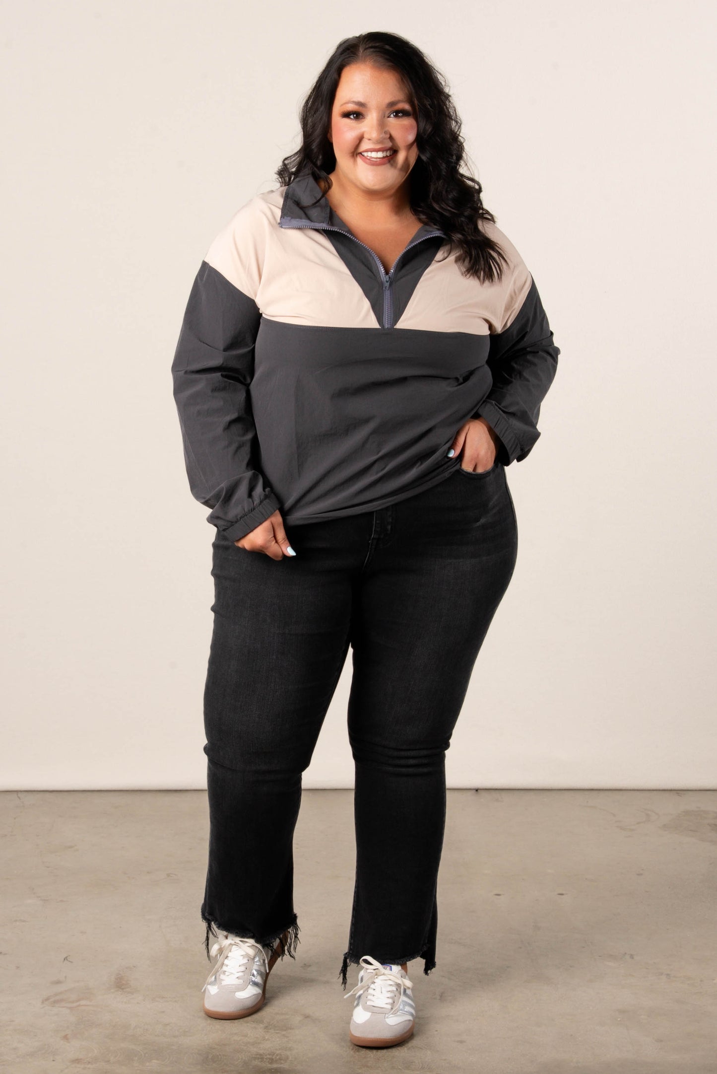 Color Block Quarter Zip Windbreaker