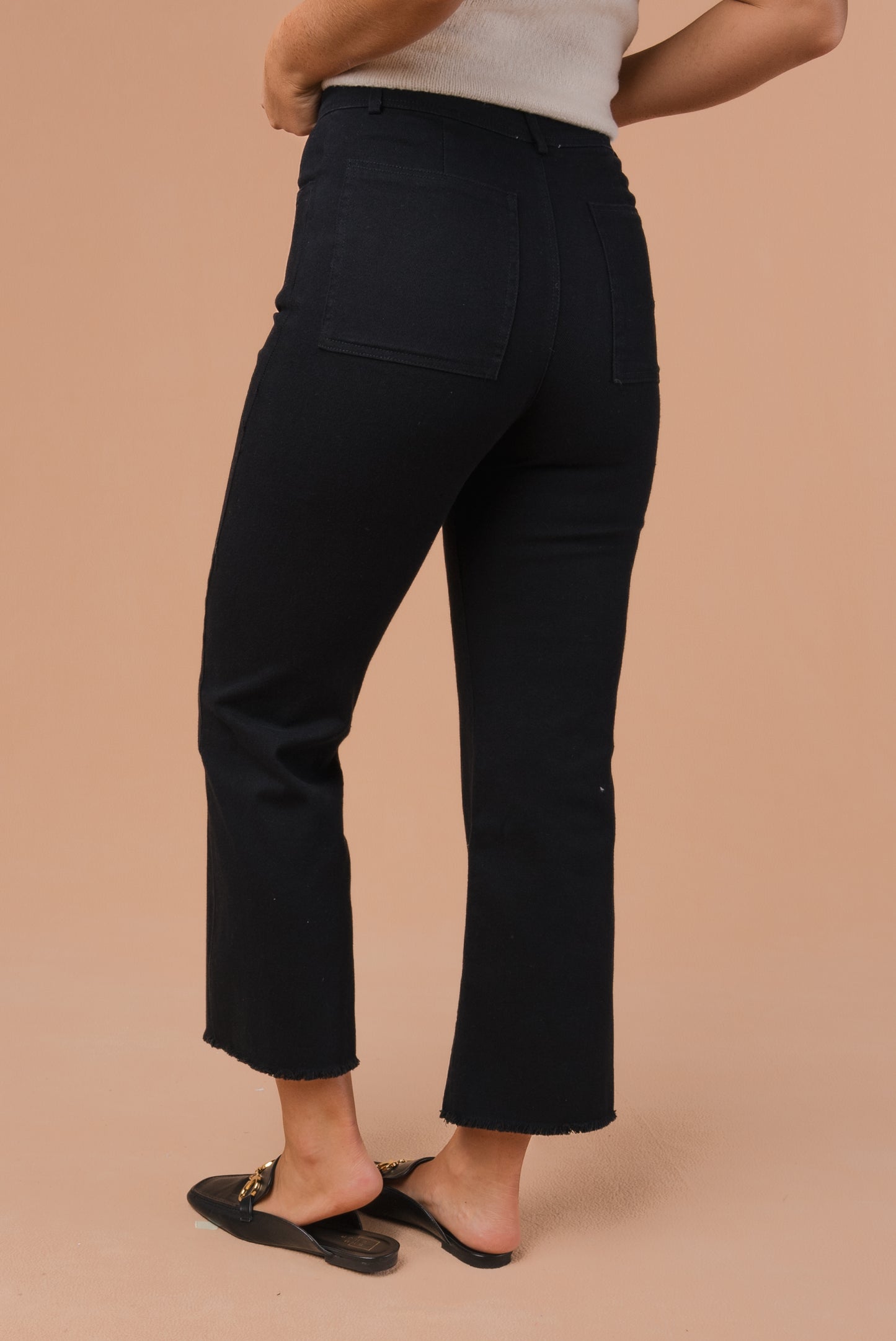 Button Fly Wide Leg Pants
