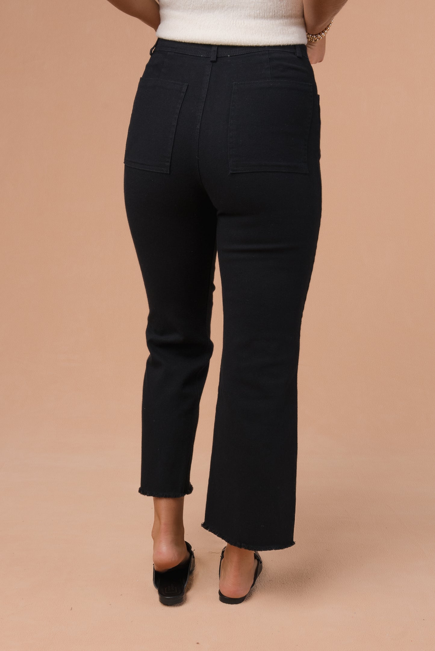 Button Fly Wide Leg Pants
