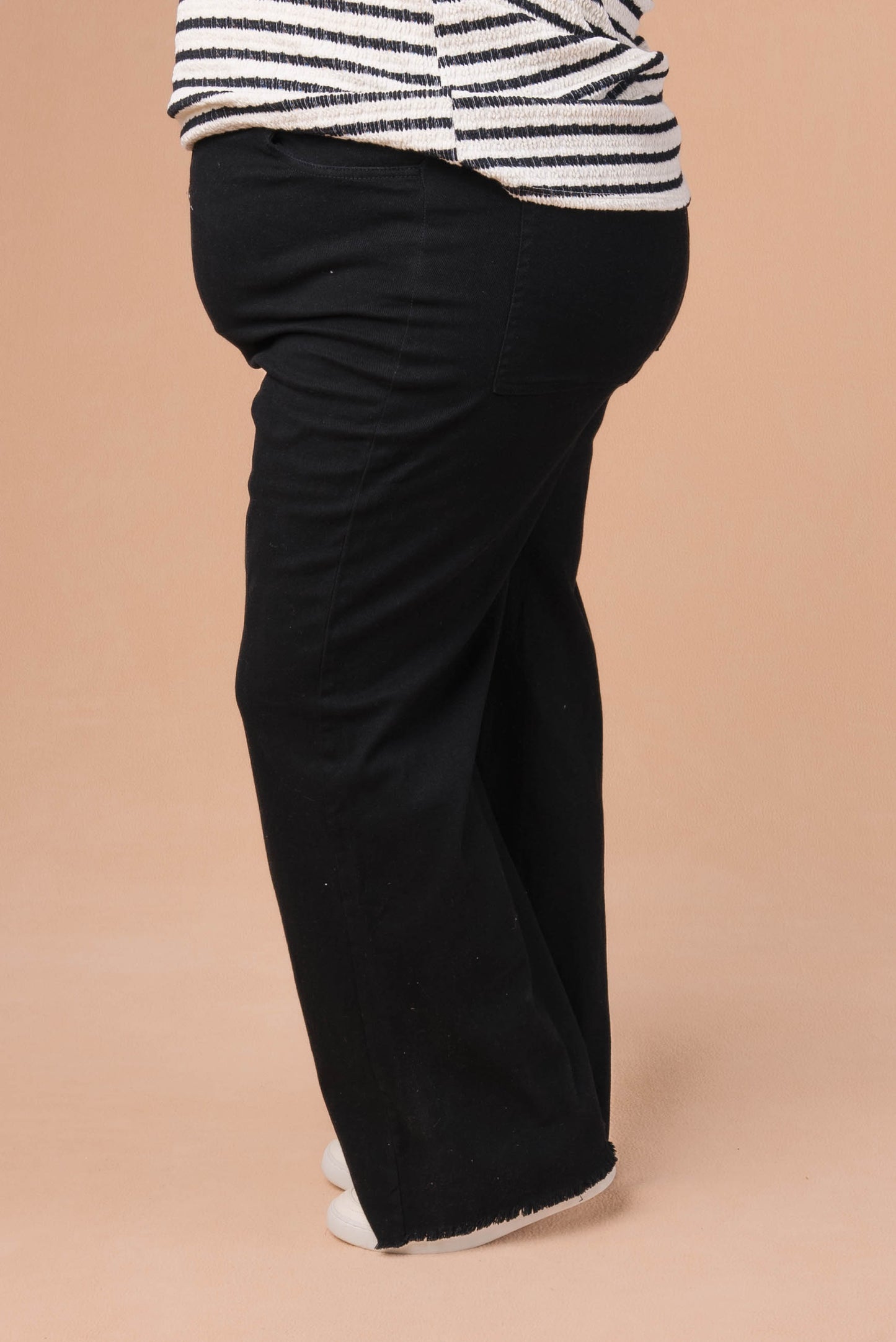 Button Fly Wide Leg Pants