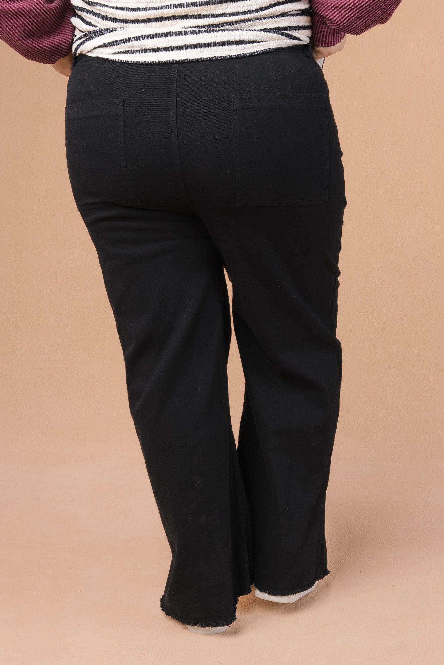Button Fly Wide Leg Pants