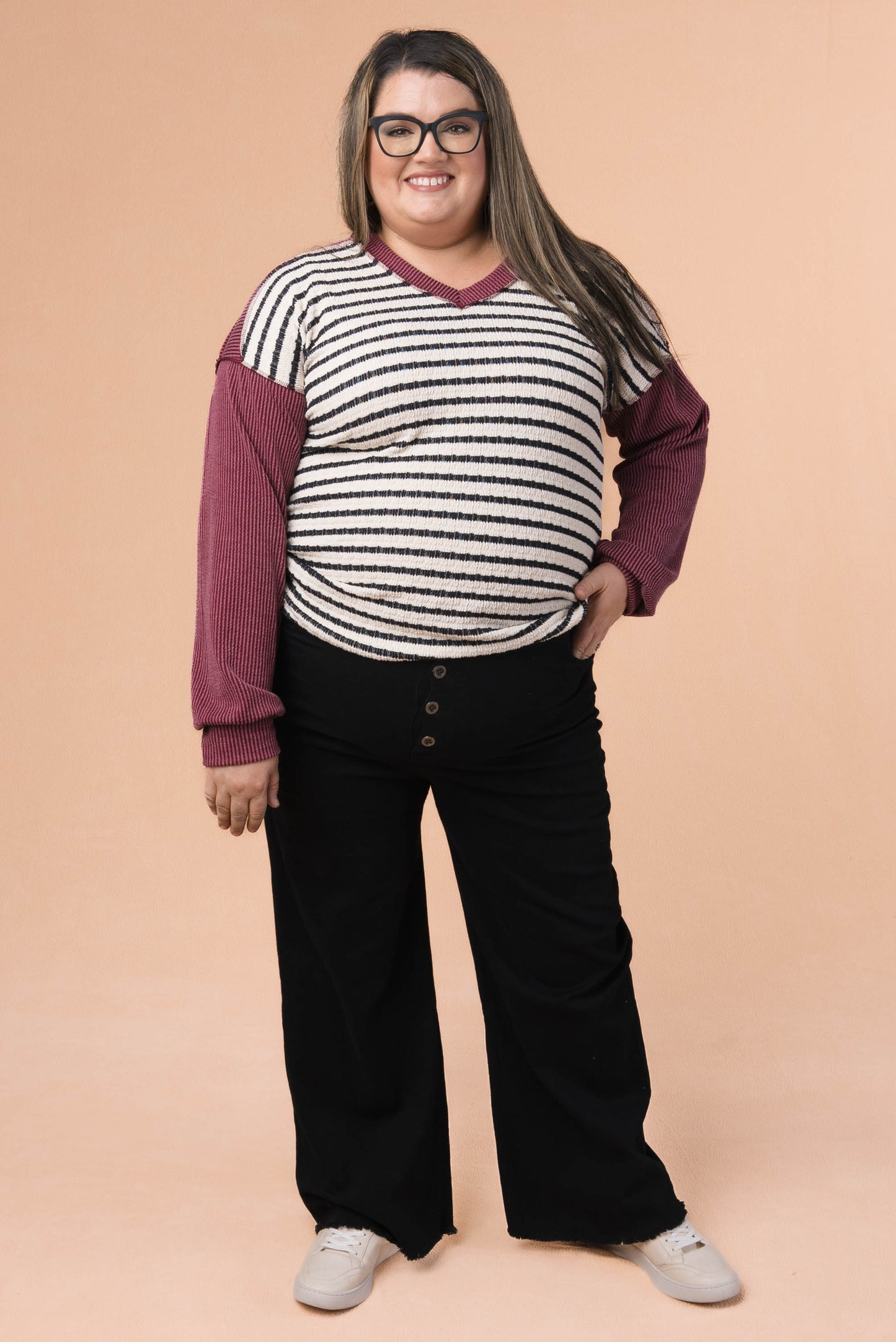Button Fly Wide Leg Pants