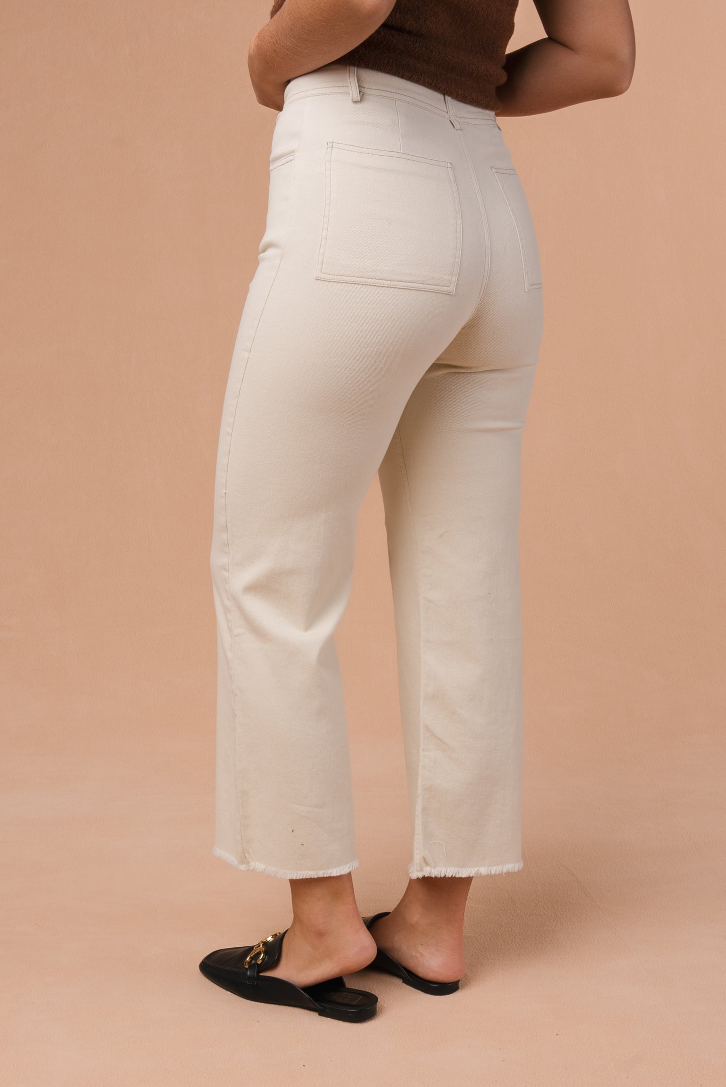 Button Fly Wide Leg Pants