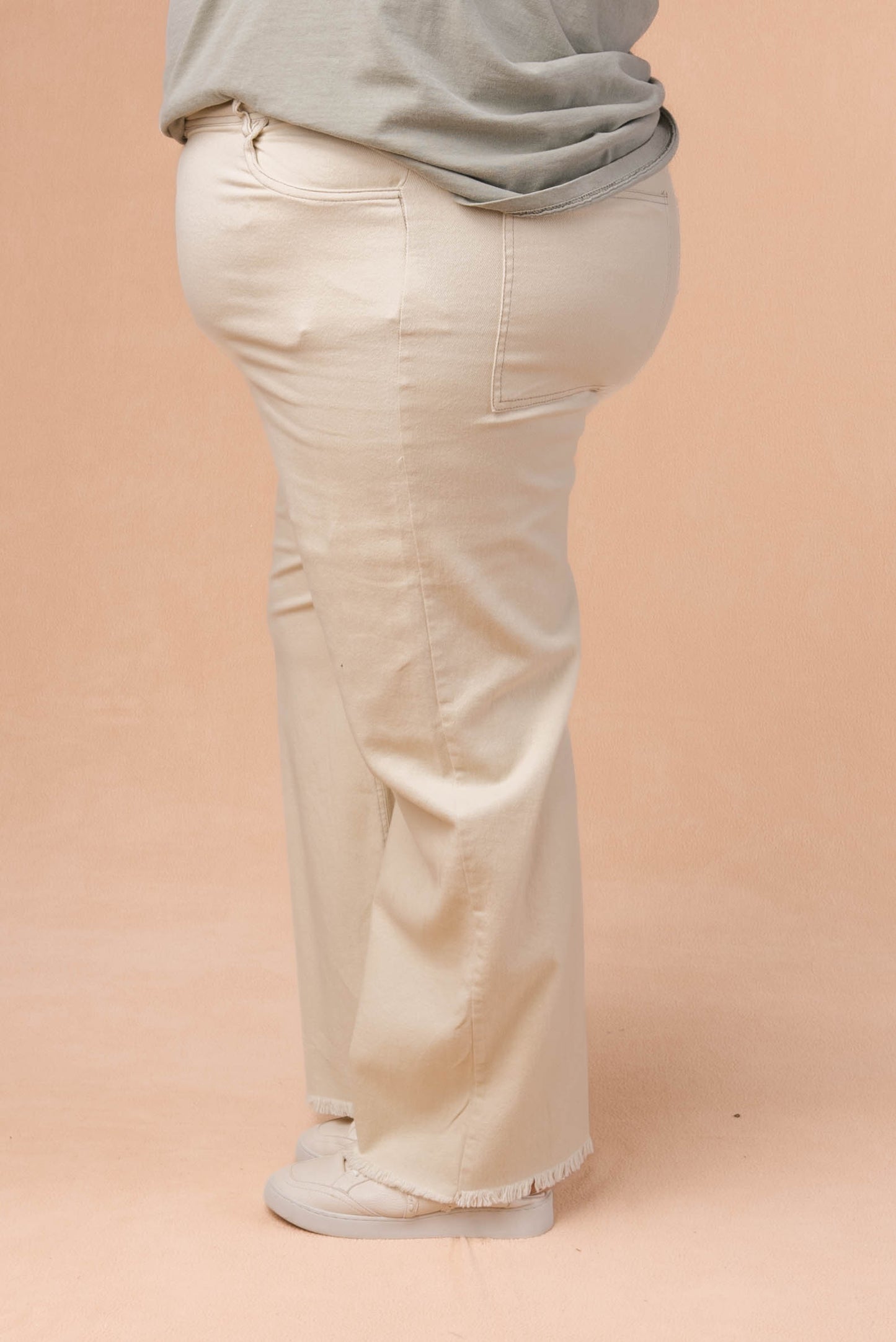Button Fly Wide Leg Pants
