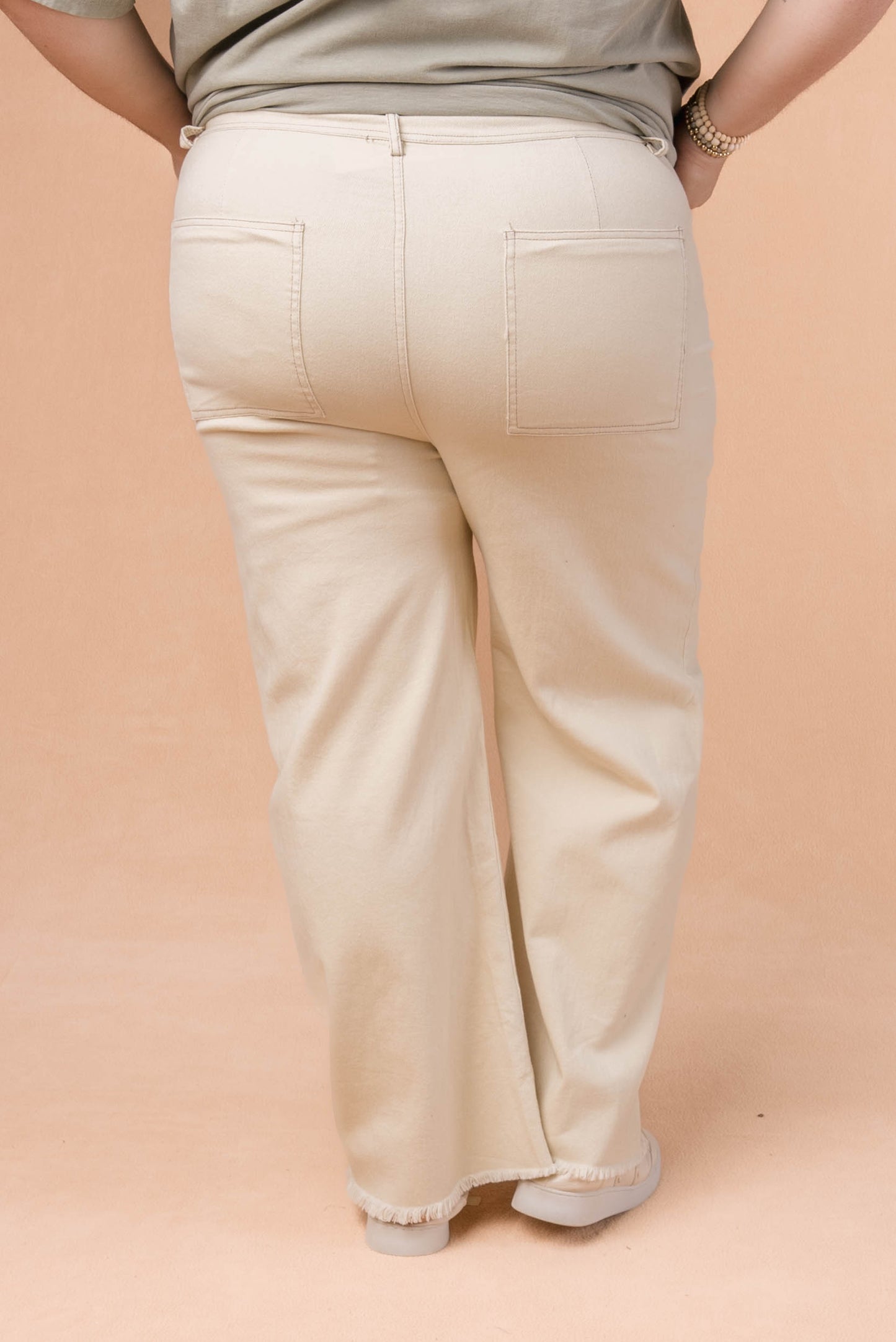 Button Fly Wide Leg Pants