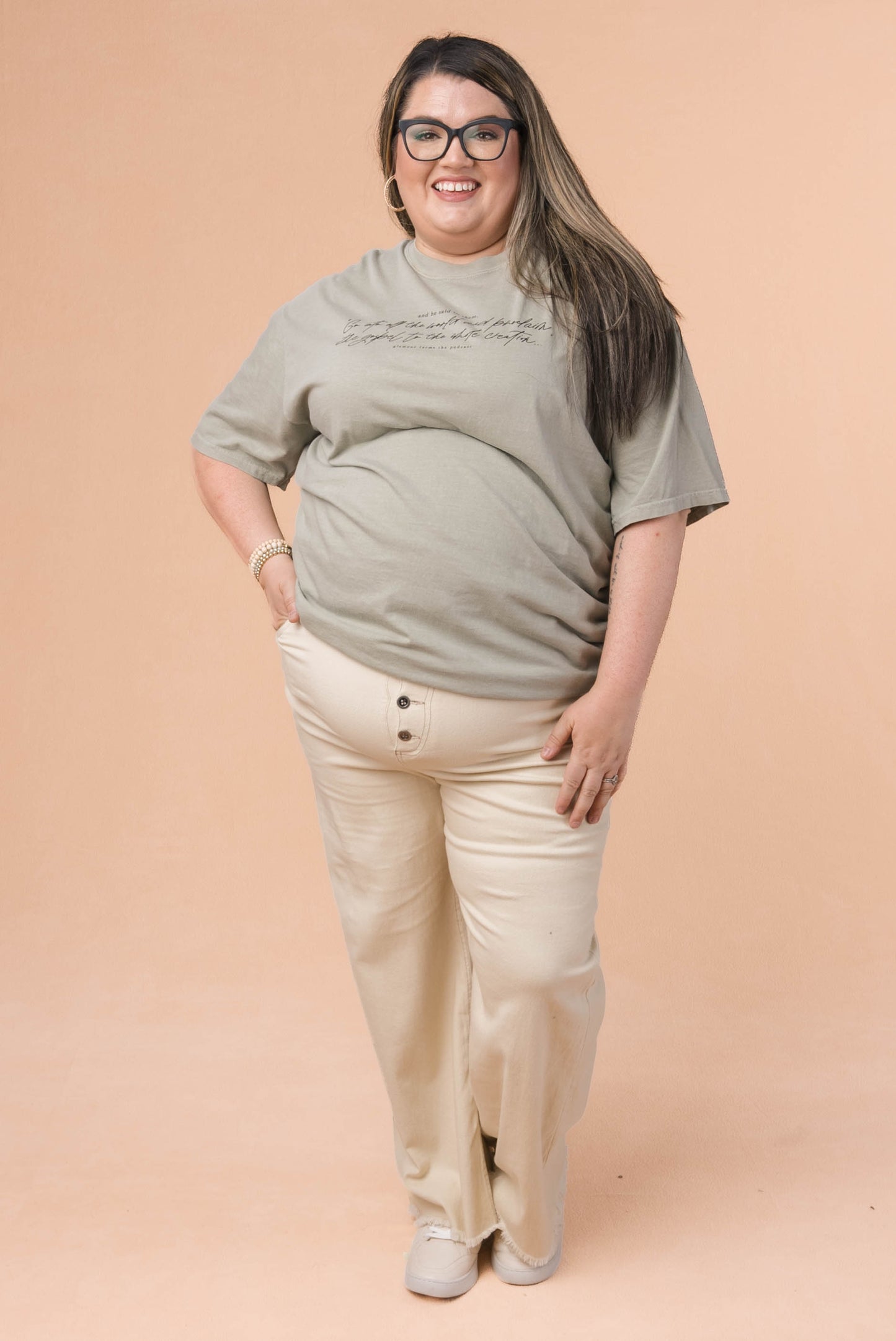 Button Fly Wide Leg Pants