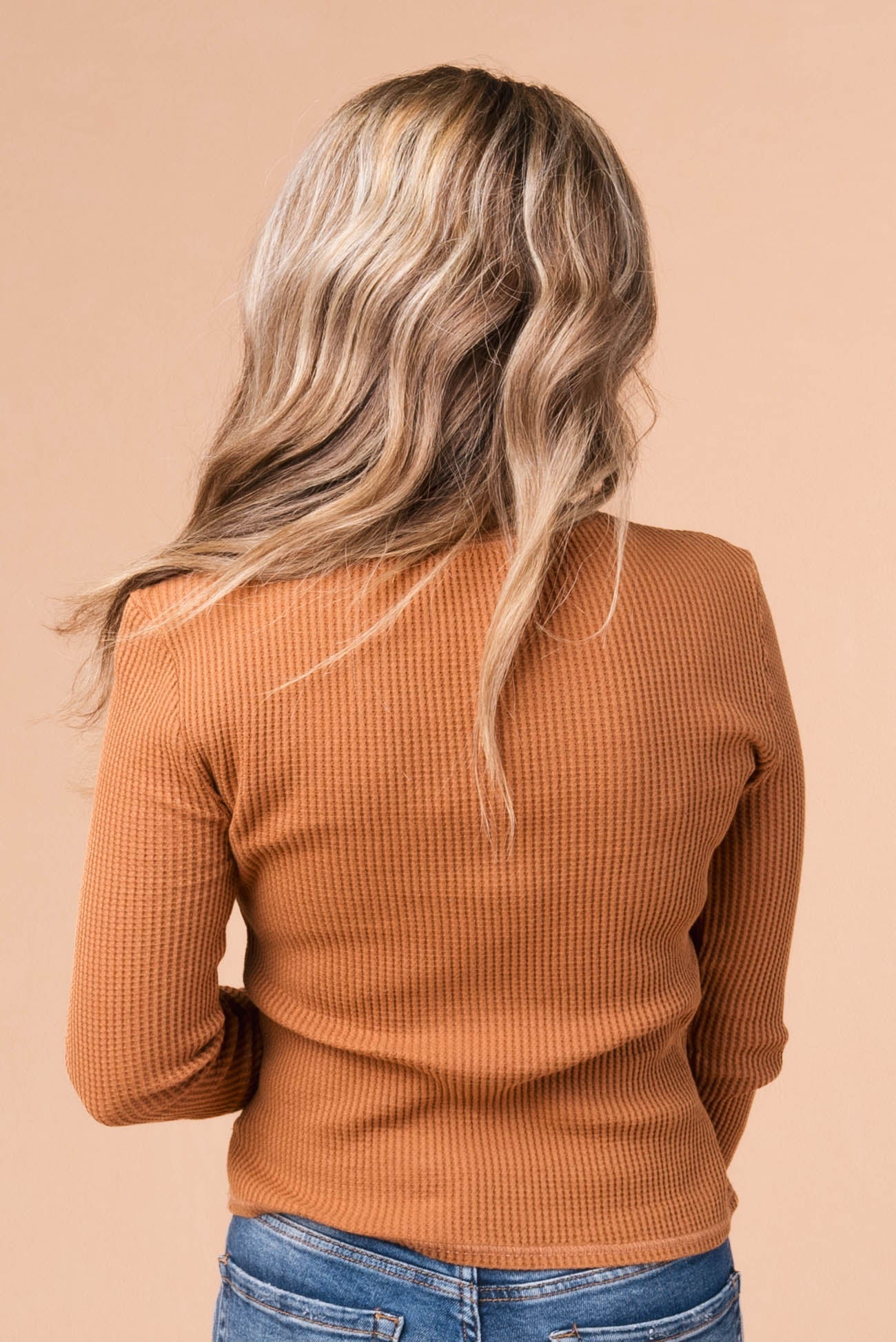 Washed Waffle Knit Top