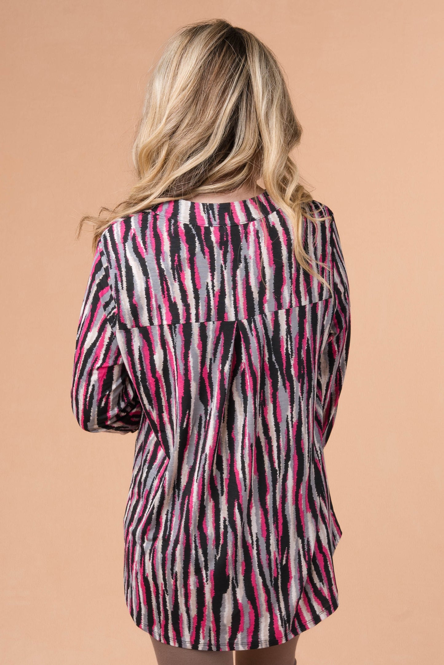 Liz Printed Tab Sleeve Top *Final Sale*