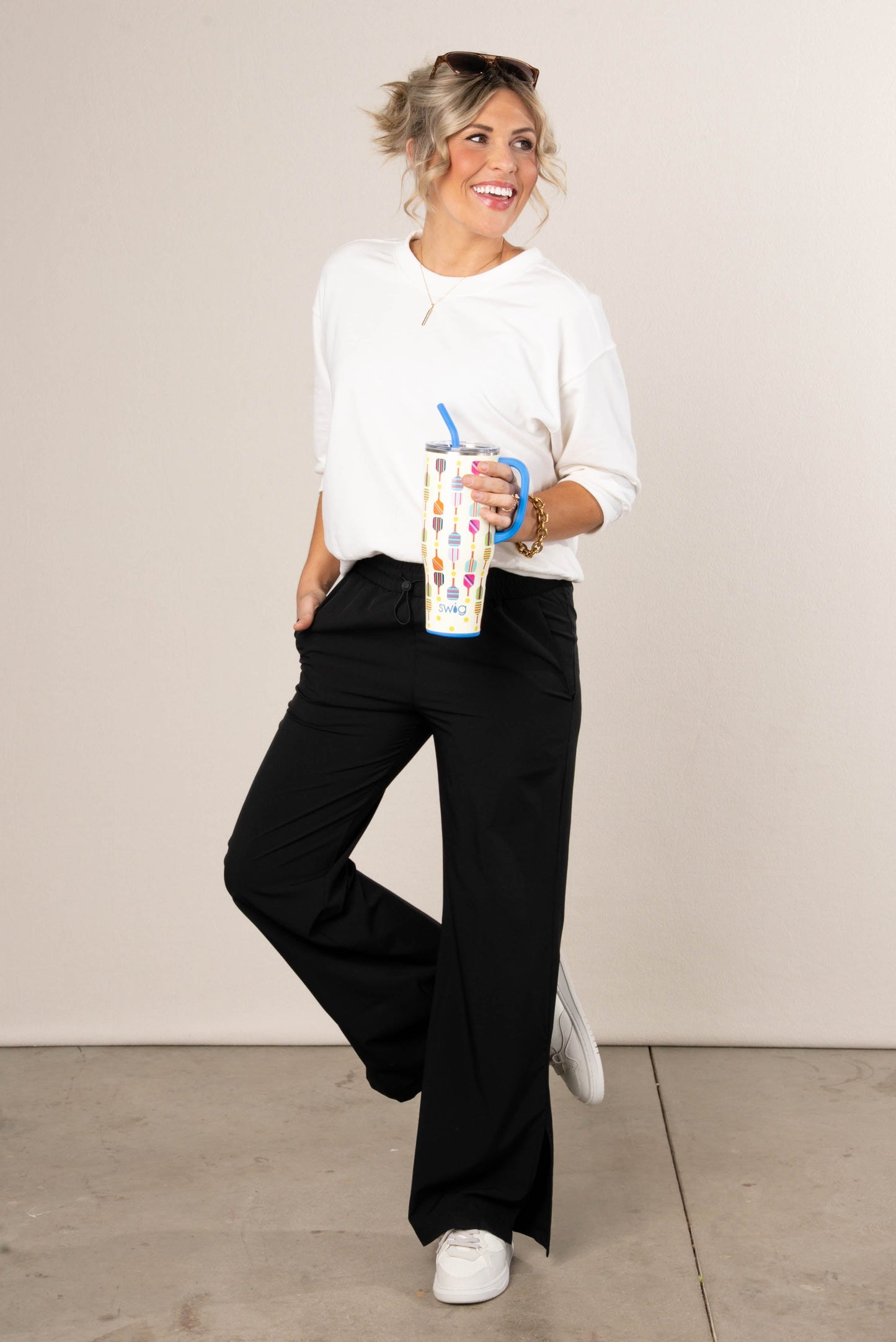 Top Stitch Dolman Pullover
