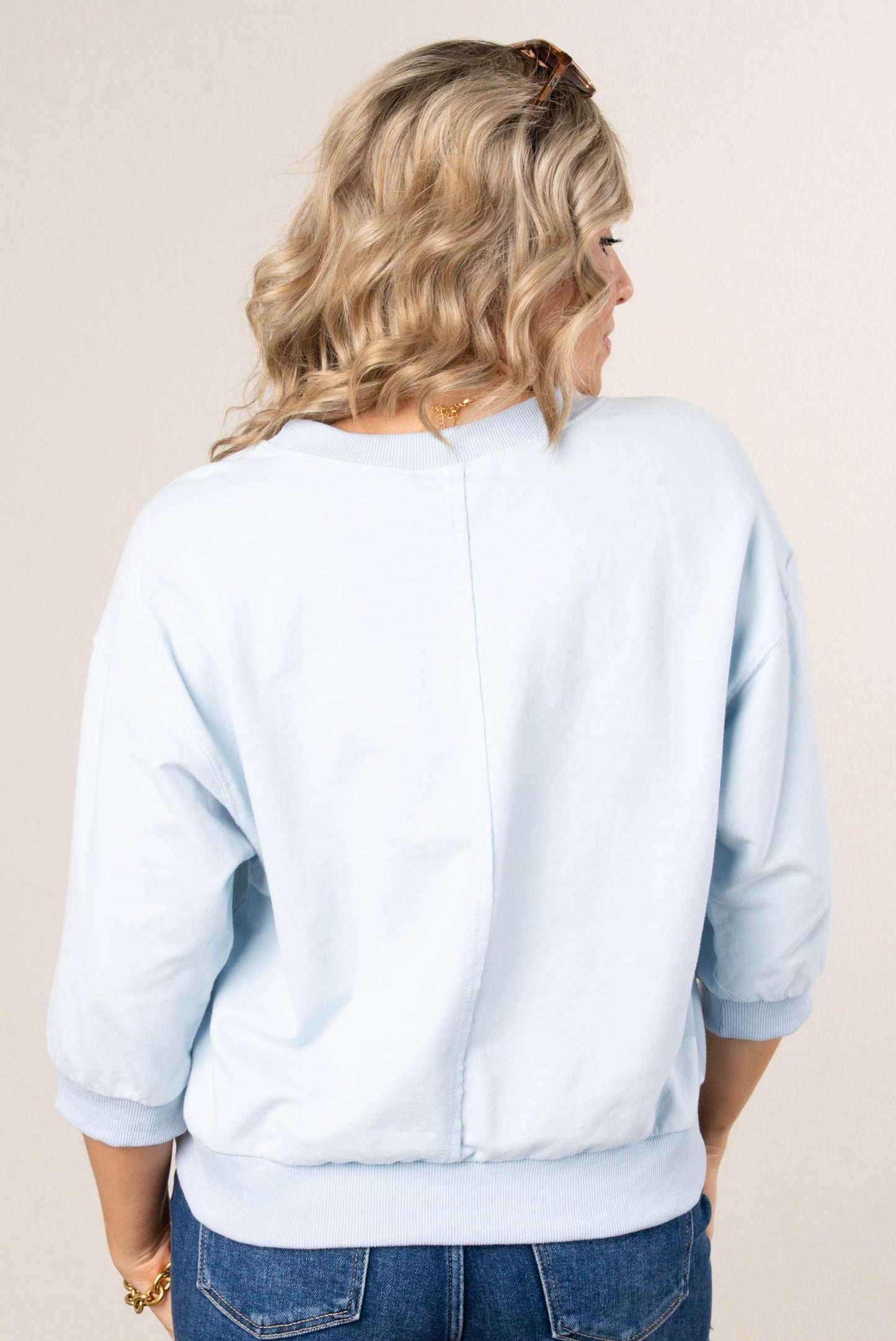 Top Stitch Dolman Pullover