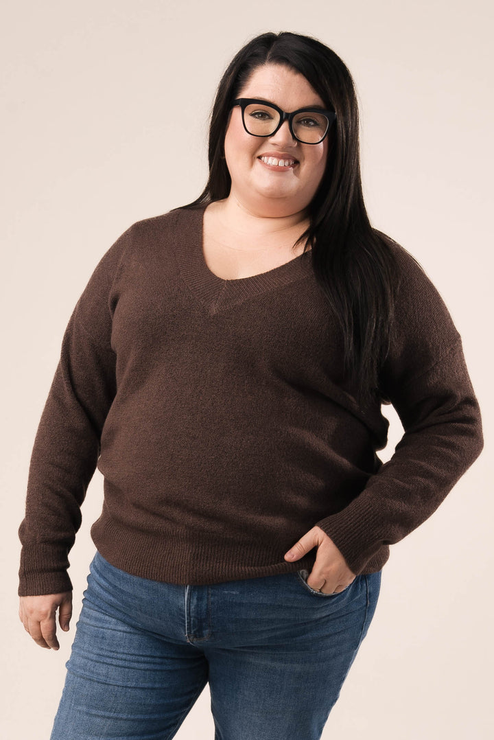 V-Neck Drop Shoulder Sweater *Final Sale*