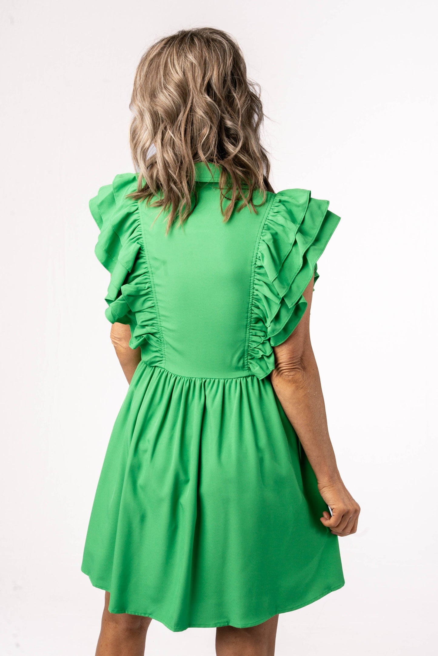 Ruffled Button Up Dress