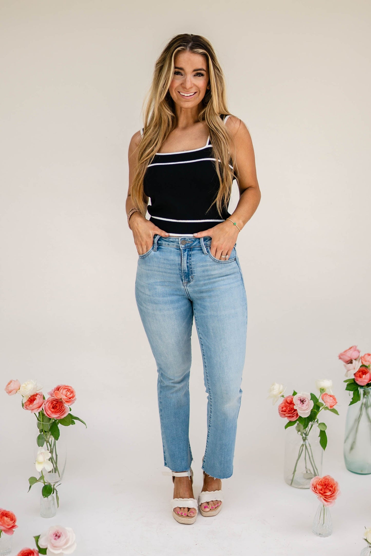 Contrast Trim Sweater Tank *Final Sale*
