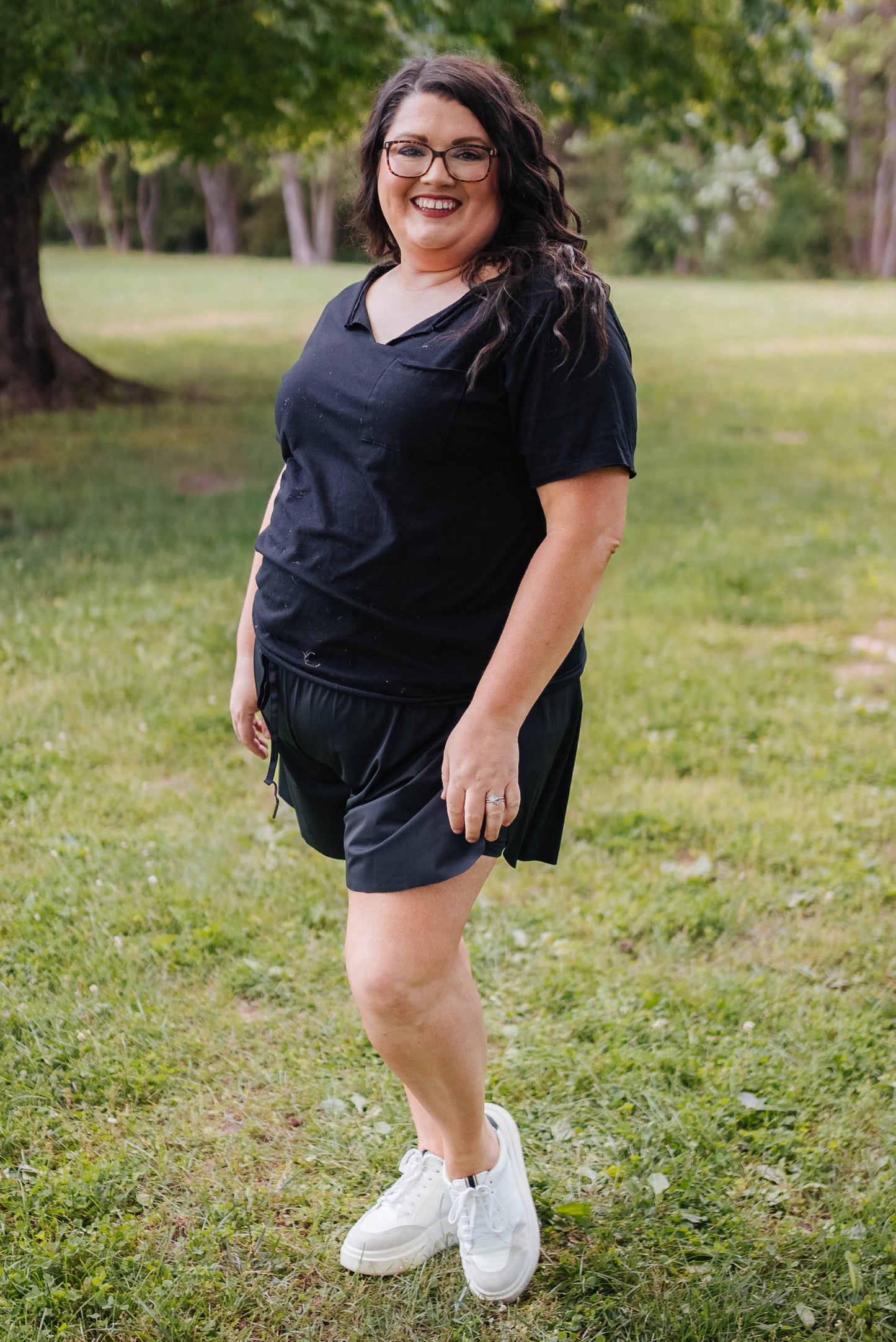 Notched Neck Pocket Tee