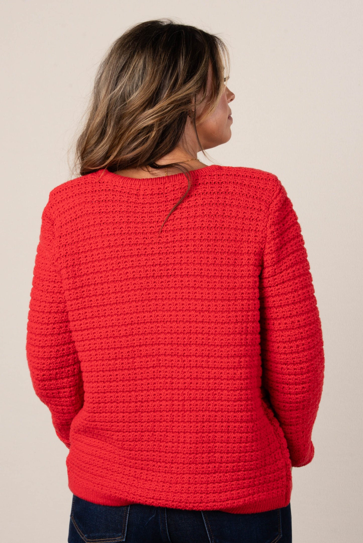 Textured Knit Button Up Cardigan