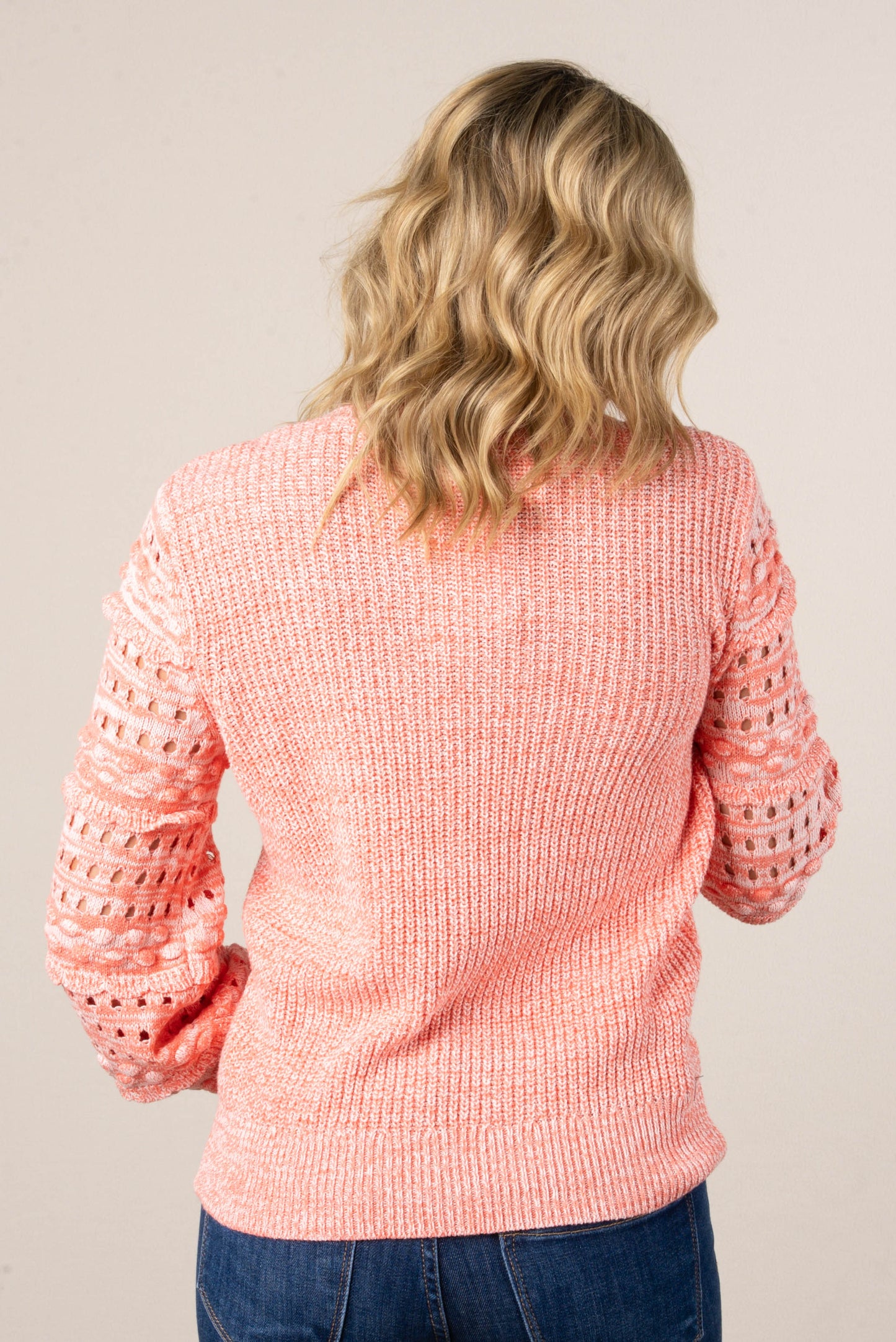 Open Knit Sleeve Sweater