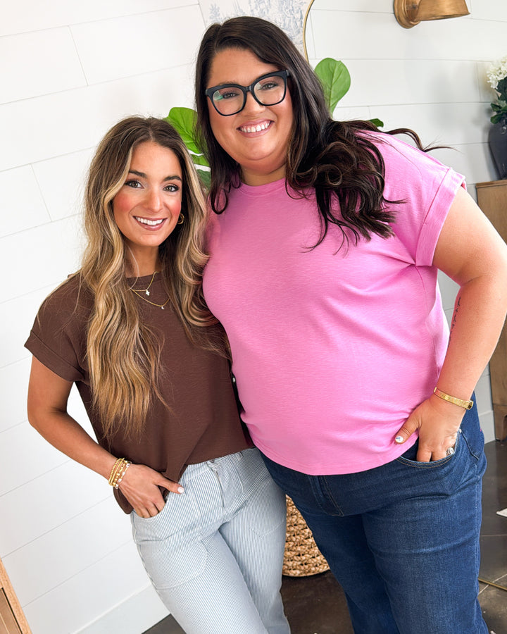 Best Of Me Slub Knit Cuffed Sleeve Top