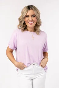 Waffle Knit Cuffed Sleeve Top