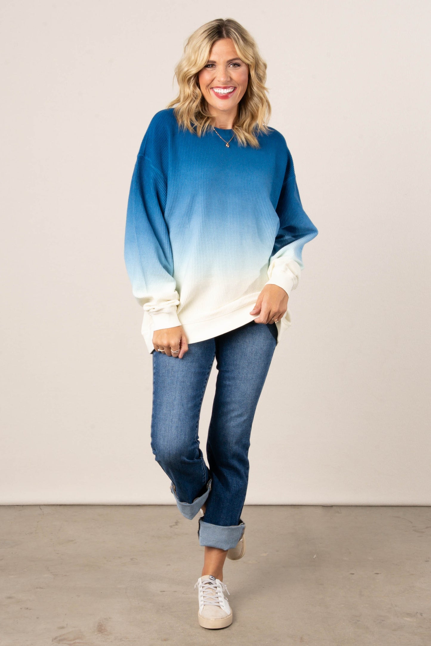 Ombre Cozy Cord Sweatshirt