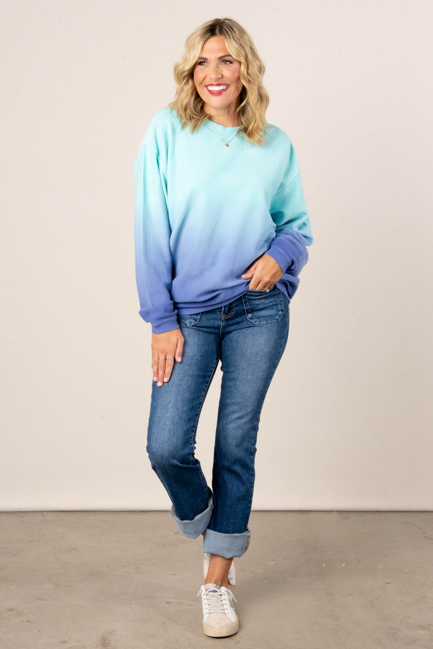 Ombre Cozy Cord Sweatshirt
