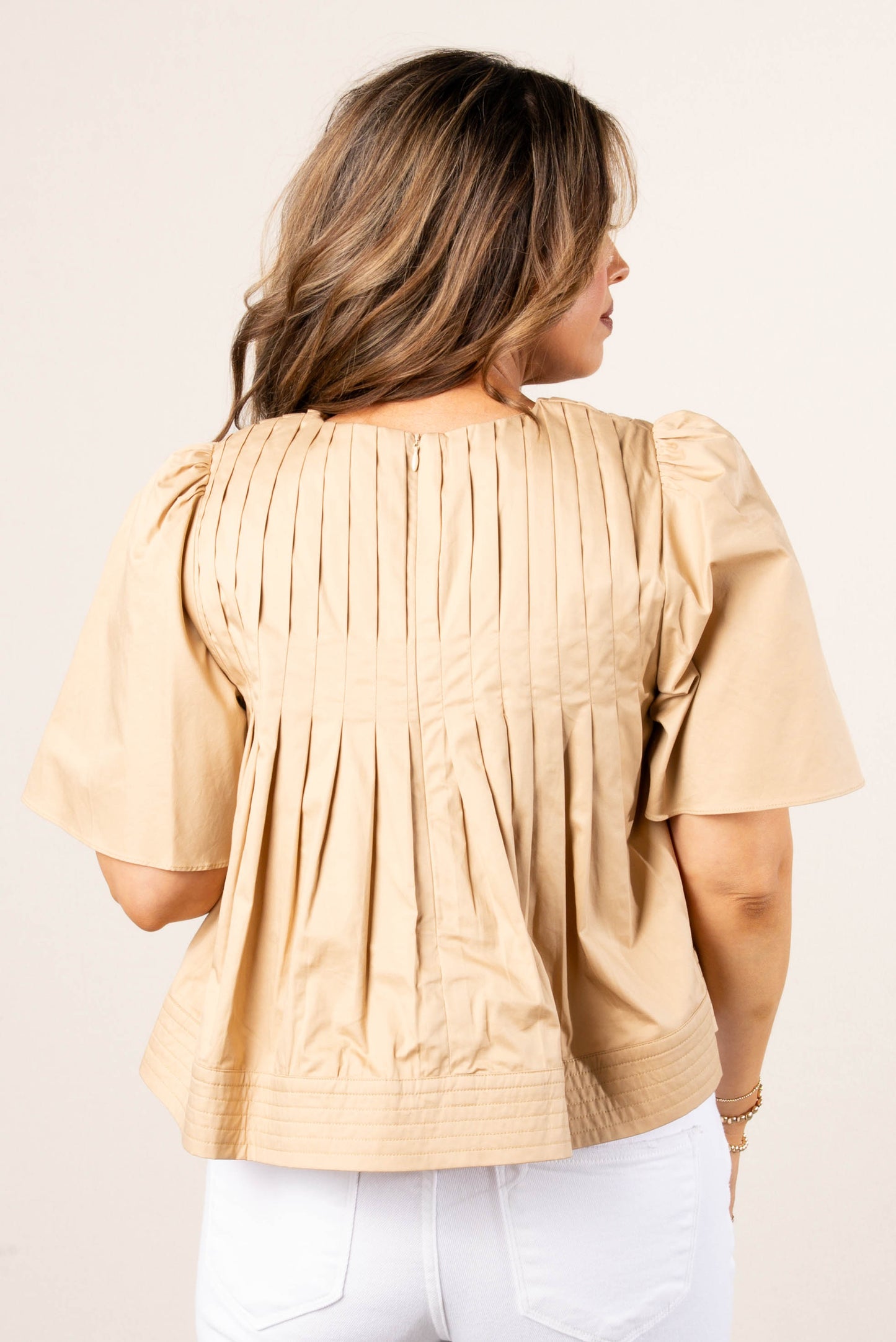 Poplin Pleated Blouse