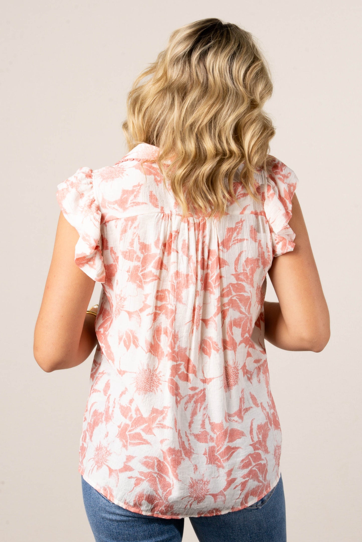 Floral Ruffle Sleeve Babydoll Top