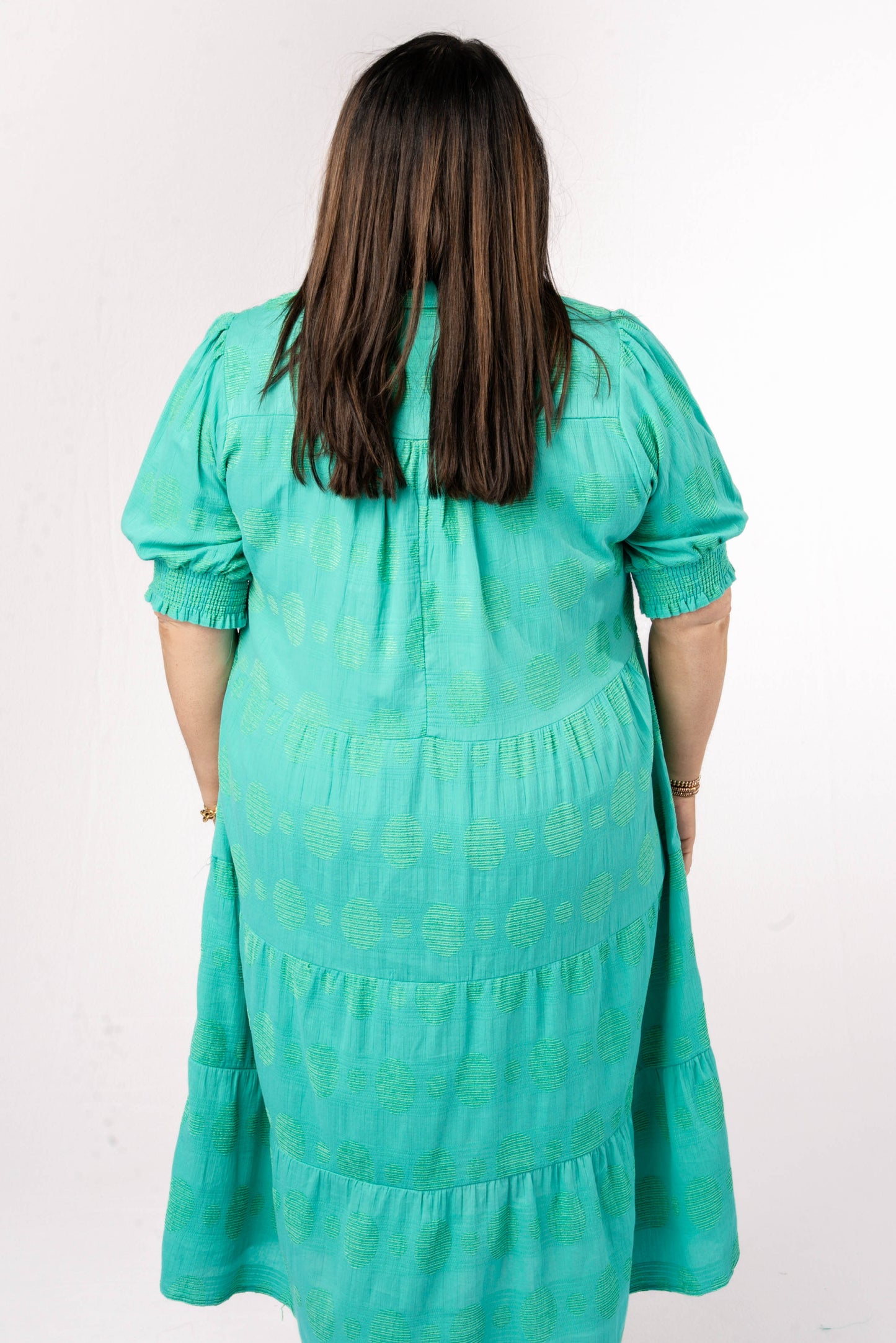 Swiss Dot Tiered Midi Dress