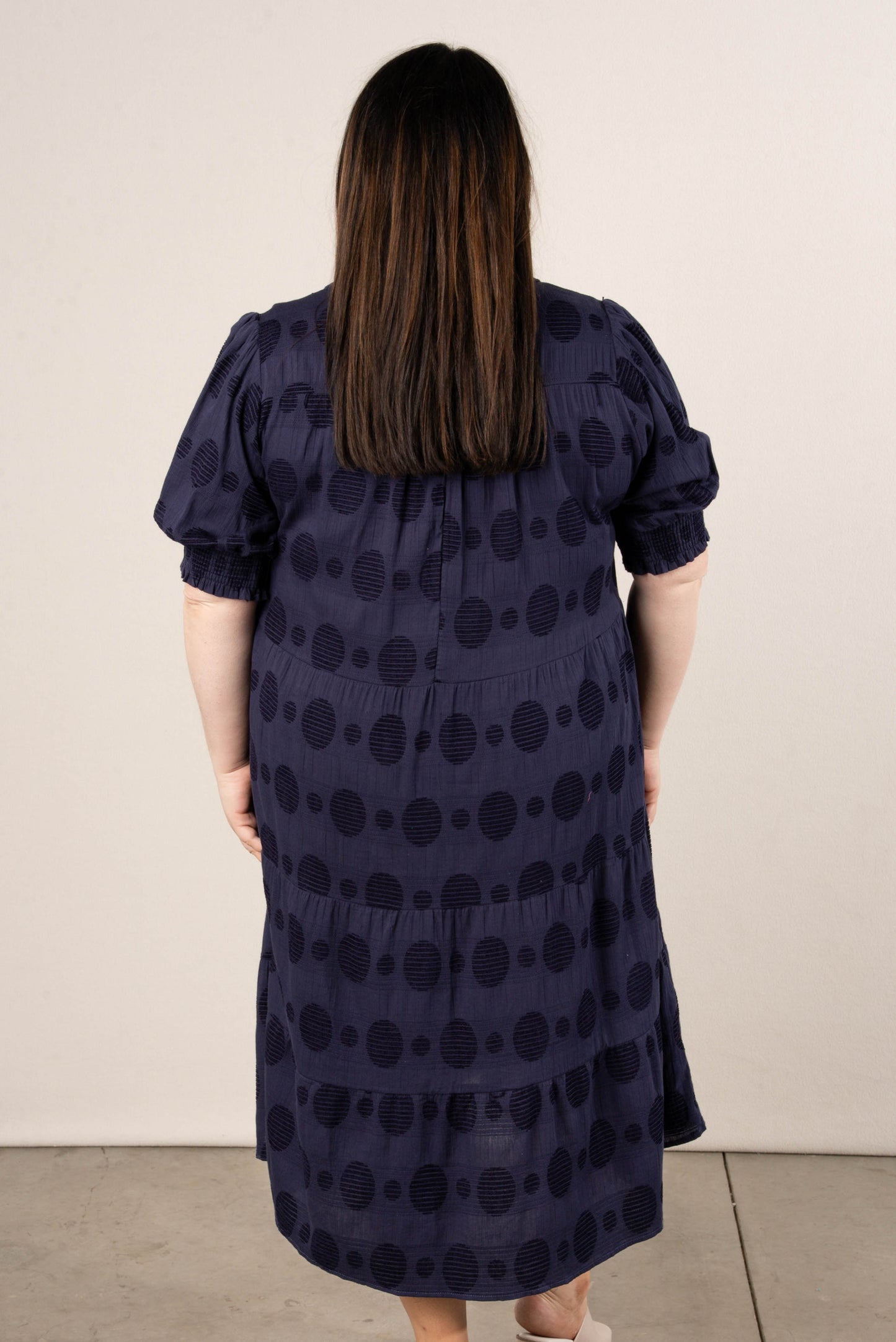 Swiss Dot Tiered Midi Dress