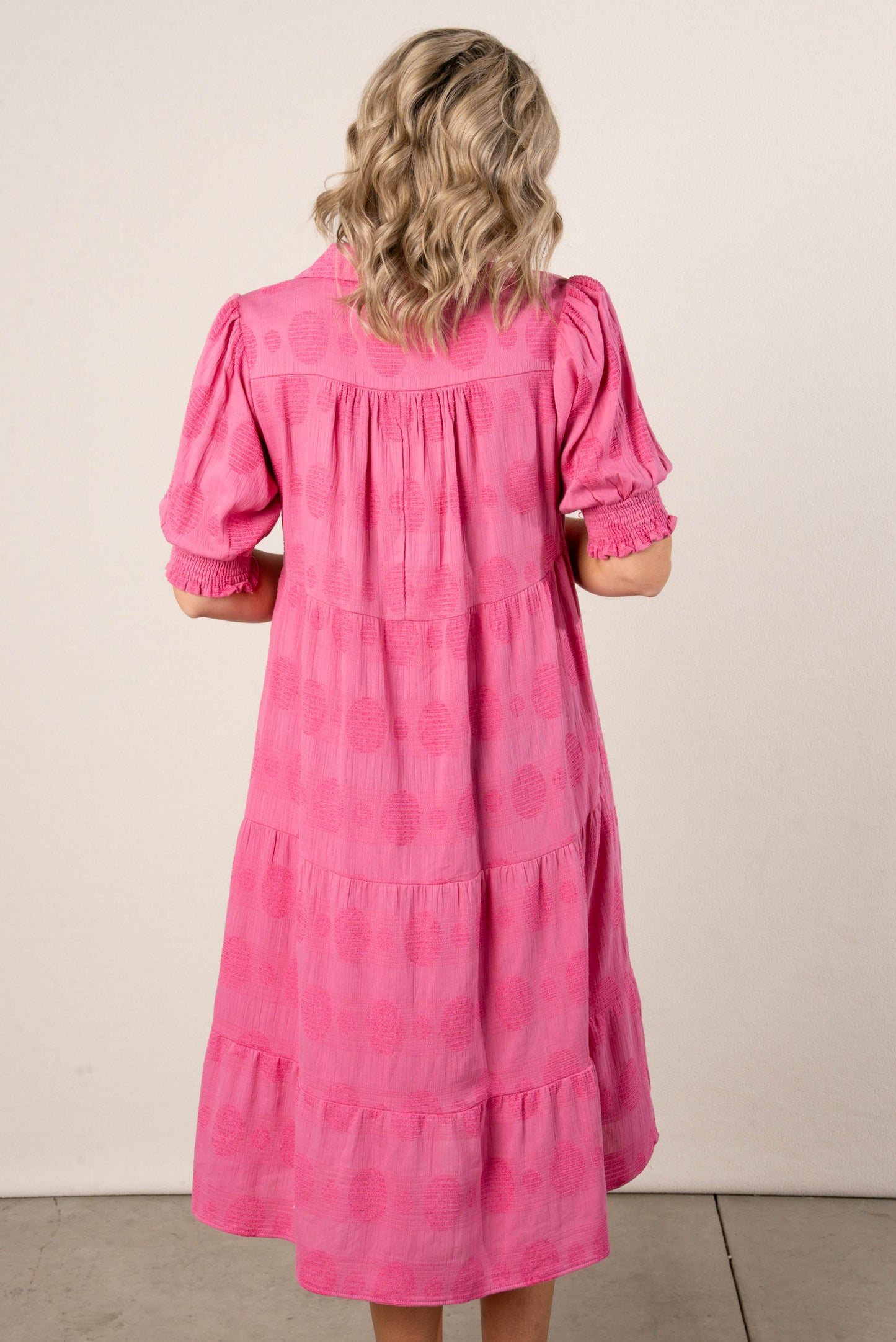 Swiss Dot Tiered Midi Dress