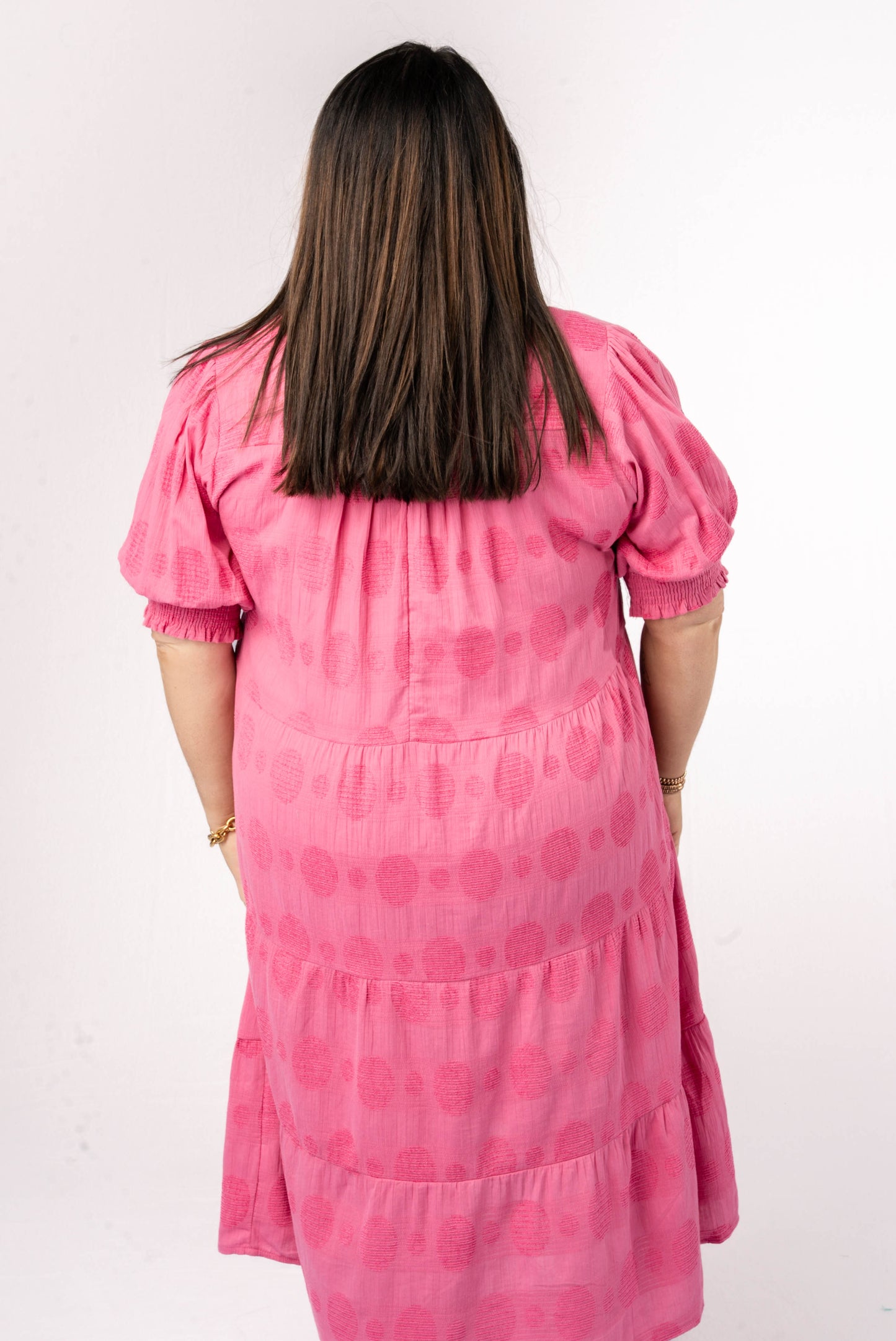 Swiss Dot Tiered Midi Dress