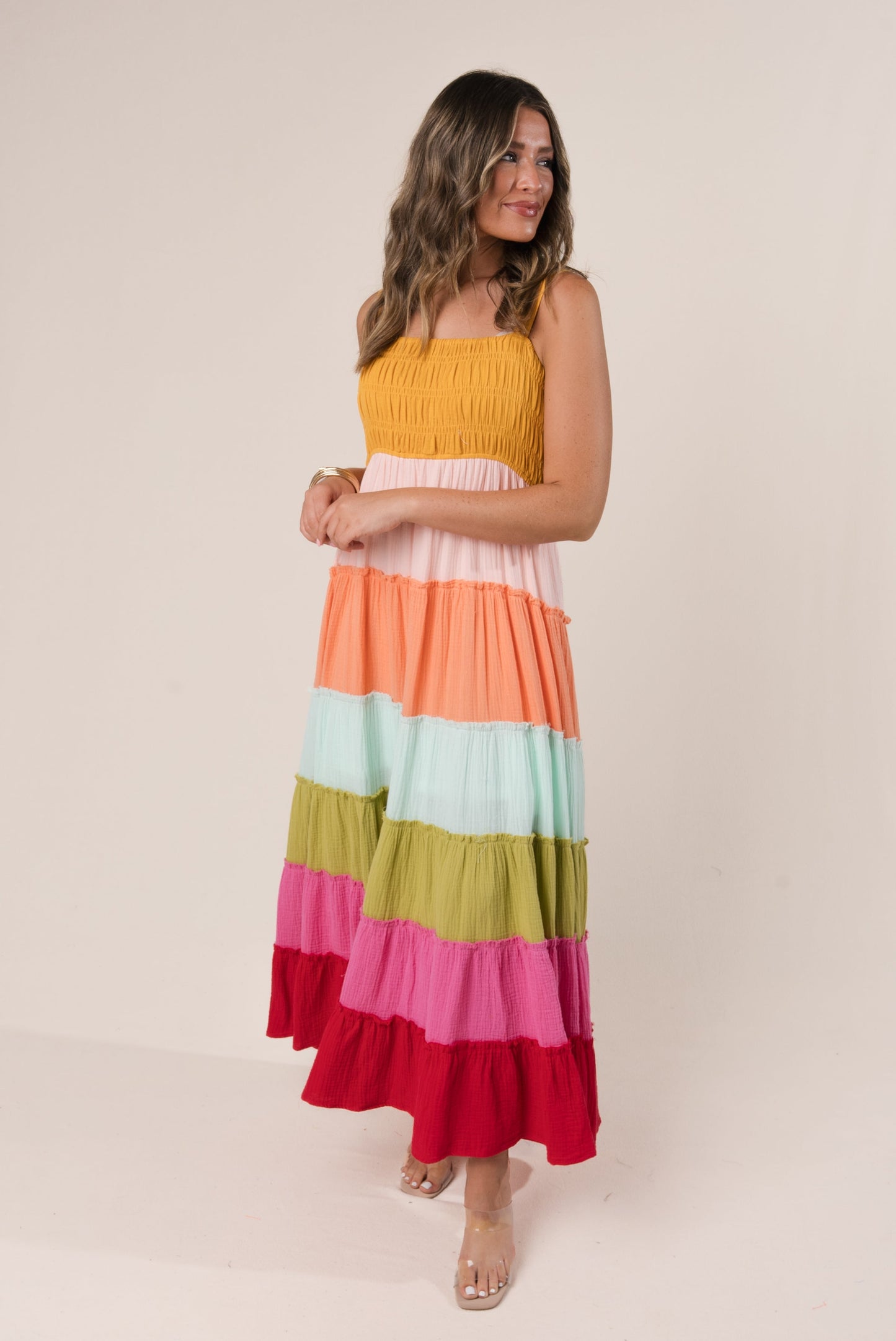 Gauze Knit Rainbow Sundress