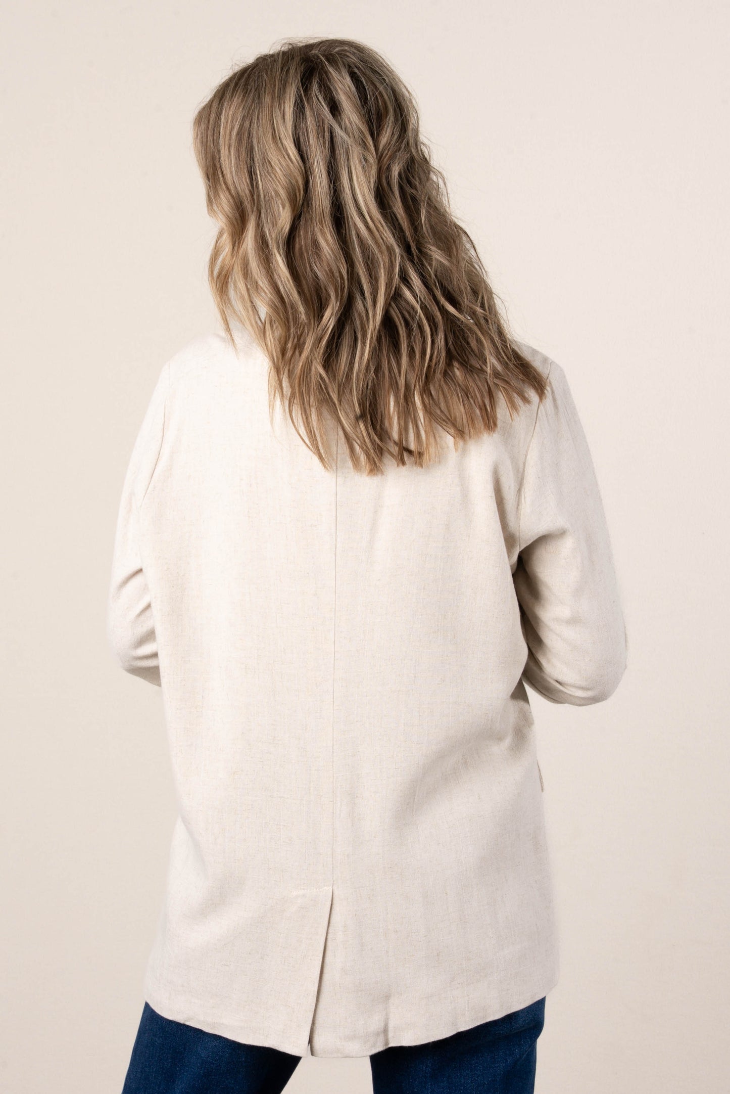 Linen Tab Sleeve Blazer