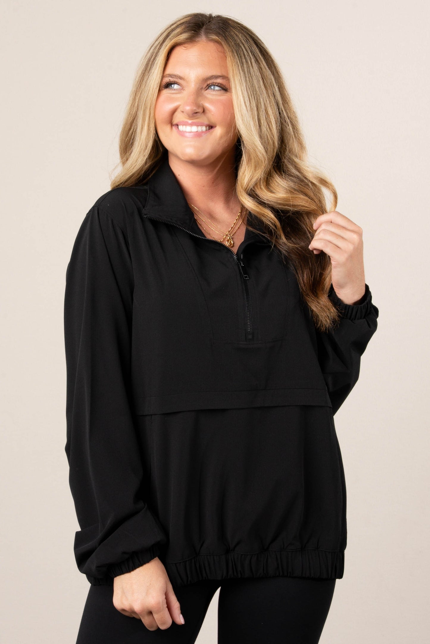 Textured Half Zip Athleisure Pullover