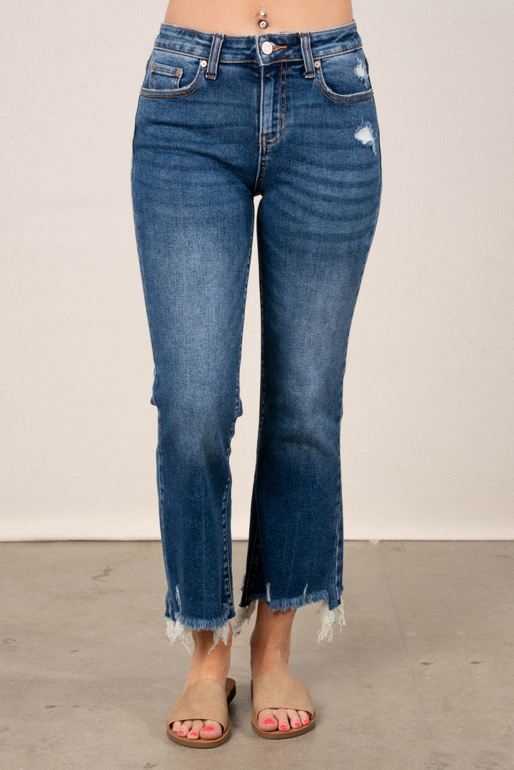 Zenana High Rise Crop Kick Flare Jeans