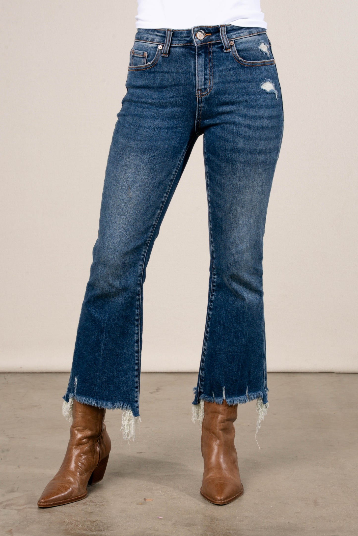 Zenana | Piper High Rise Crop Kick Flare Jeans