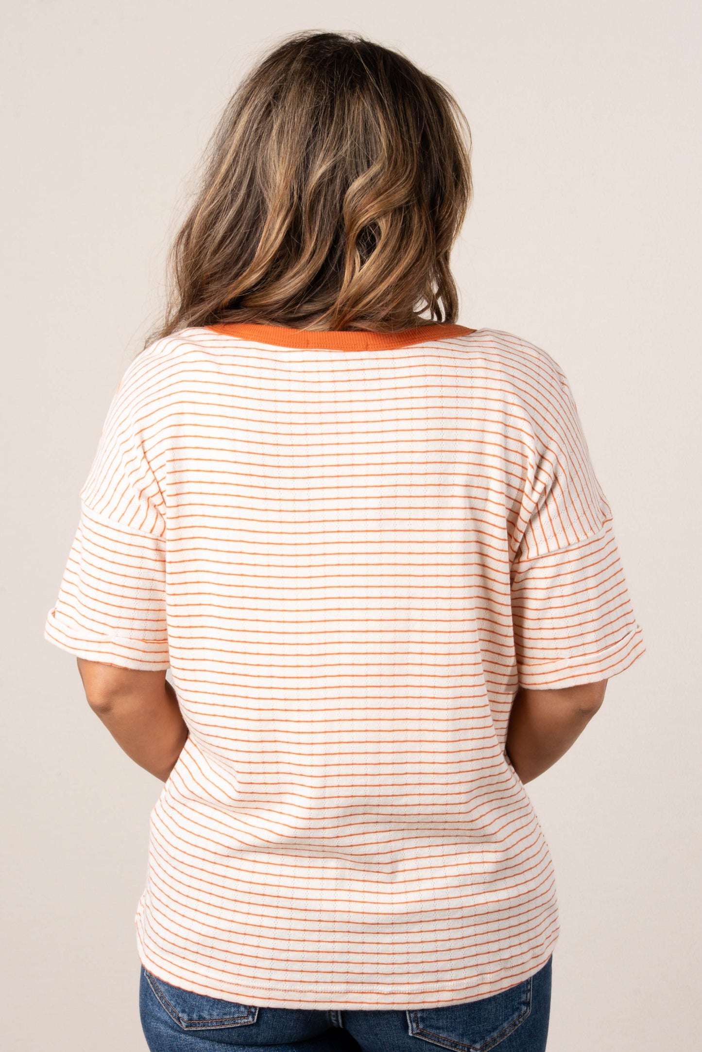 Striped Pointelle Knit Top