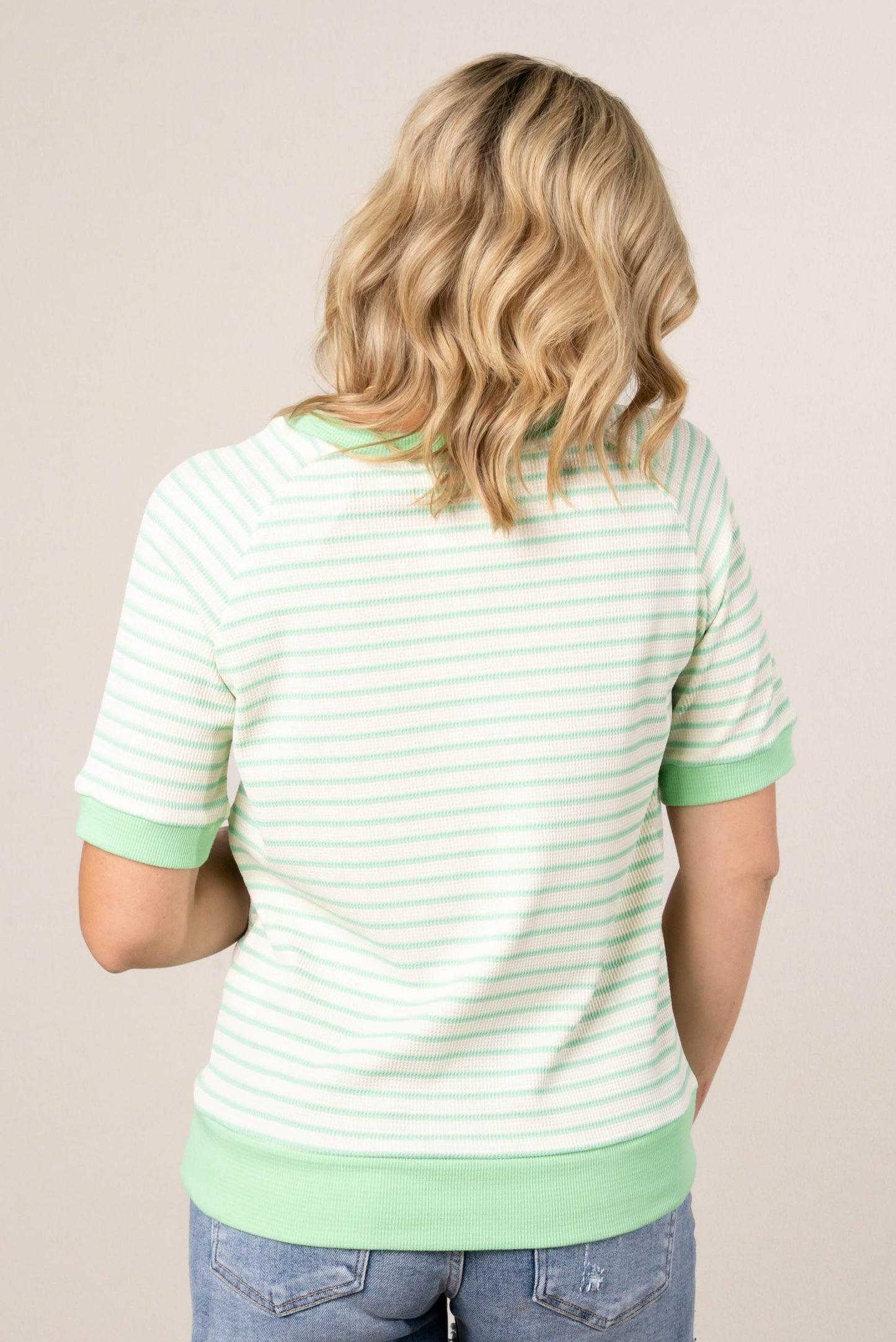 Textured Stripe Raglan Top