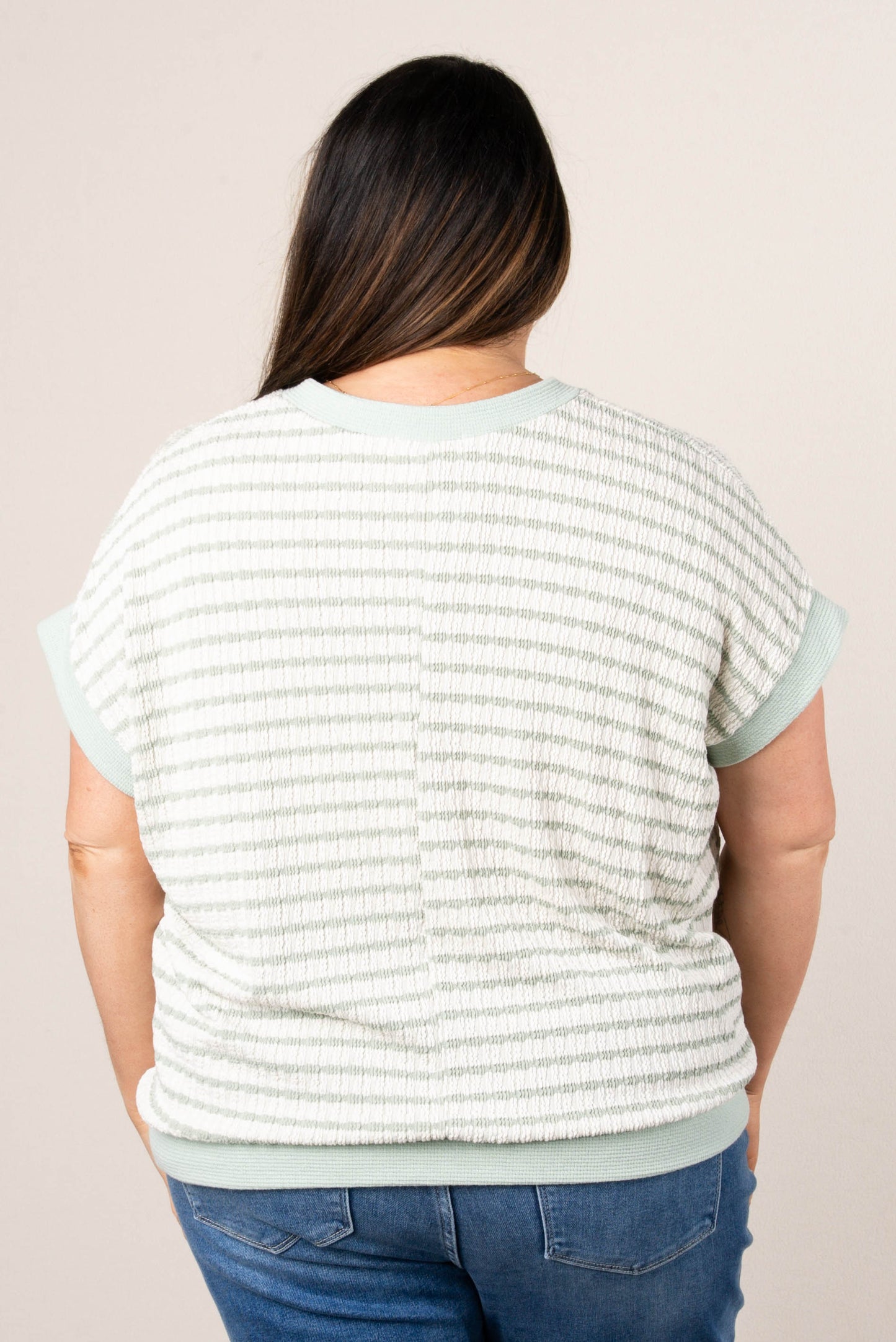 Textured Stripe Dolman Top