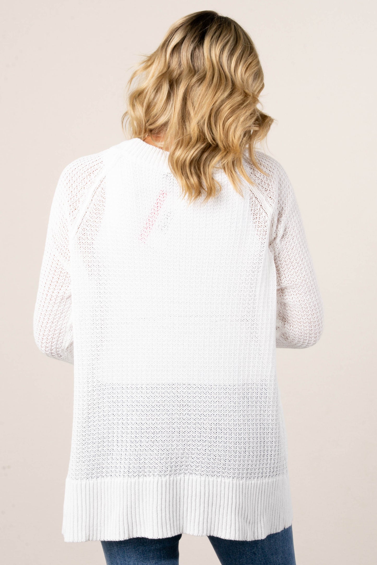 Open Knit Button Up Cardigan