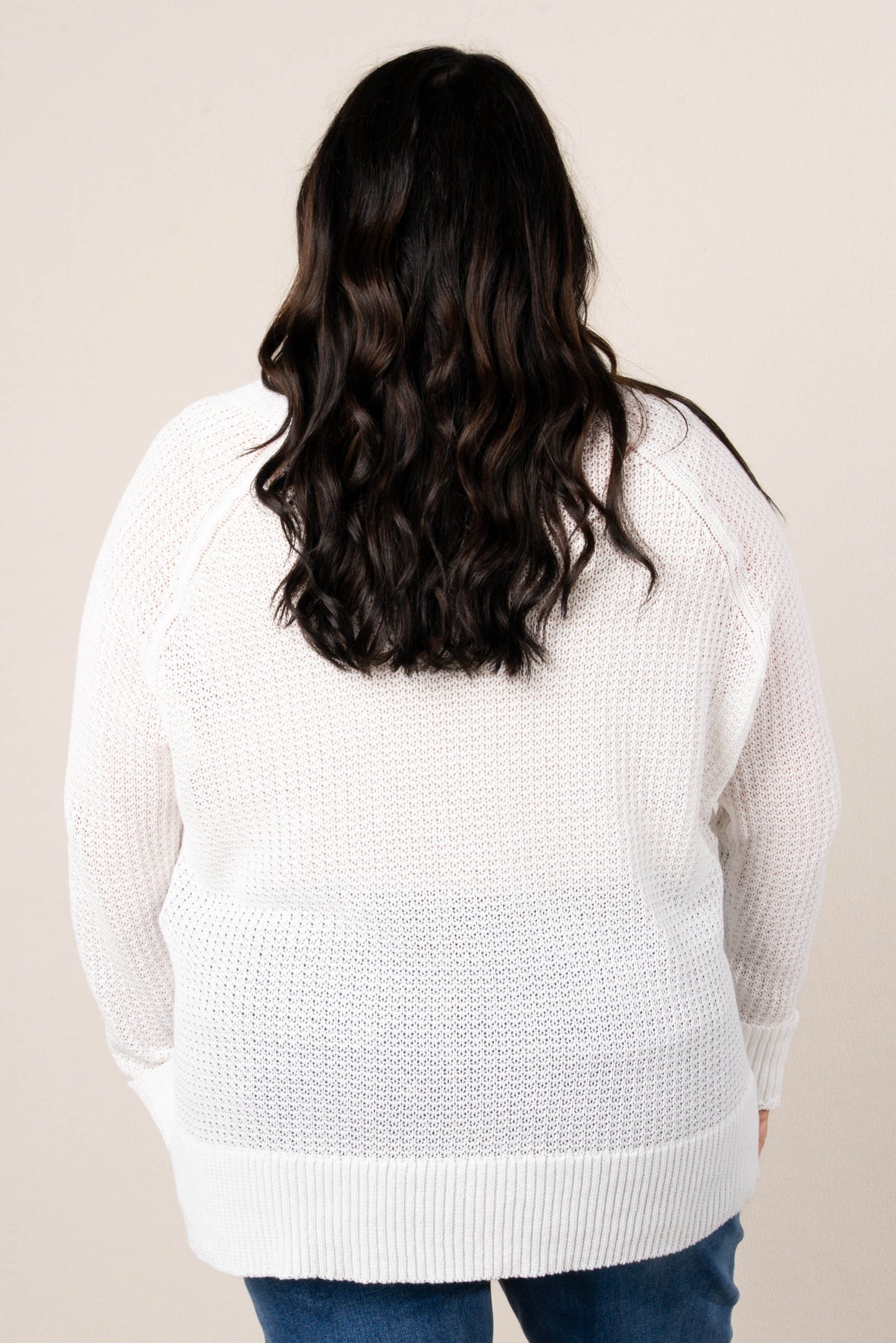 Open Knit Button Up Cardigan