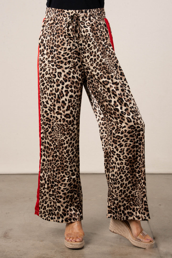 Leopard Print Drawstring Pants