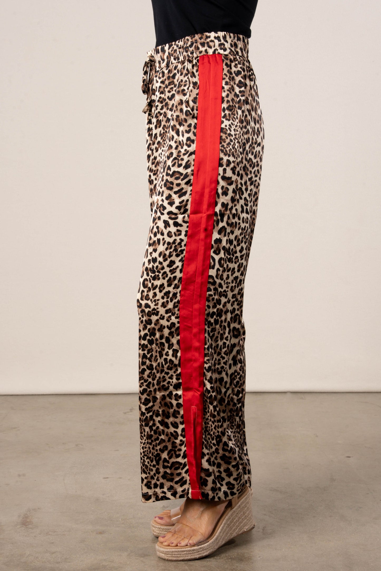 Leopard Print Drawstring Pants
